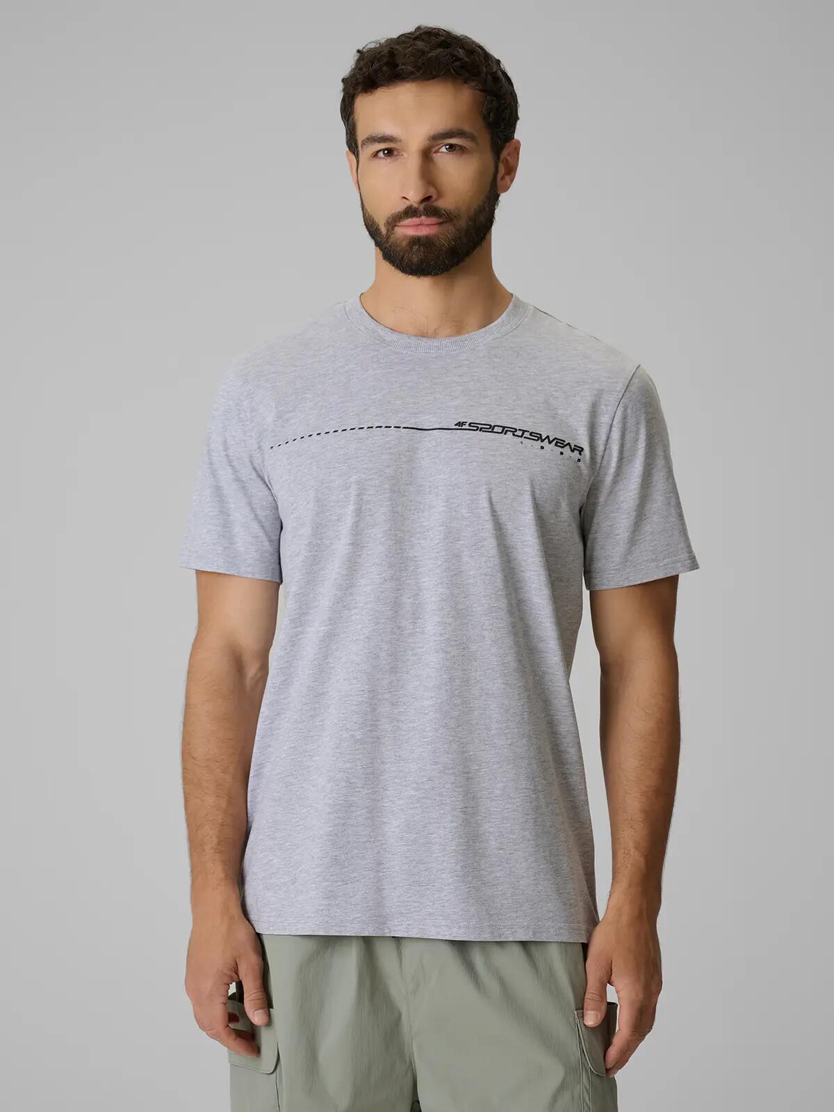 4F T-shirt regular z nadrukiem męski 3/6