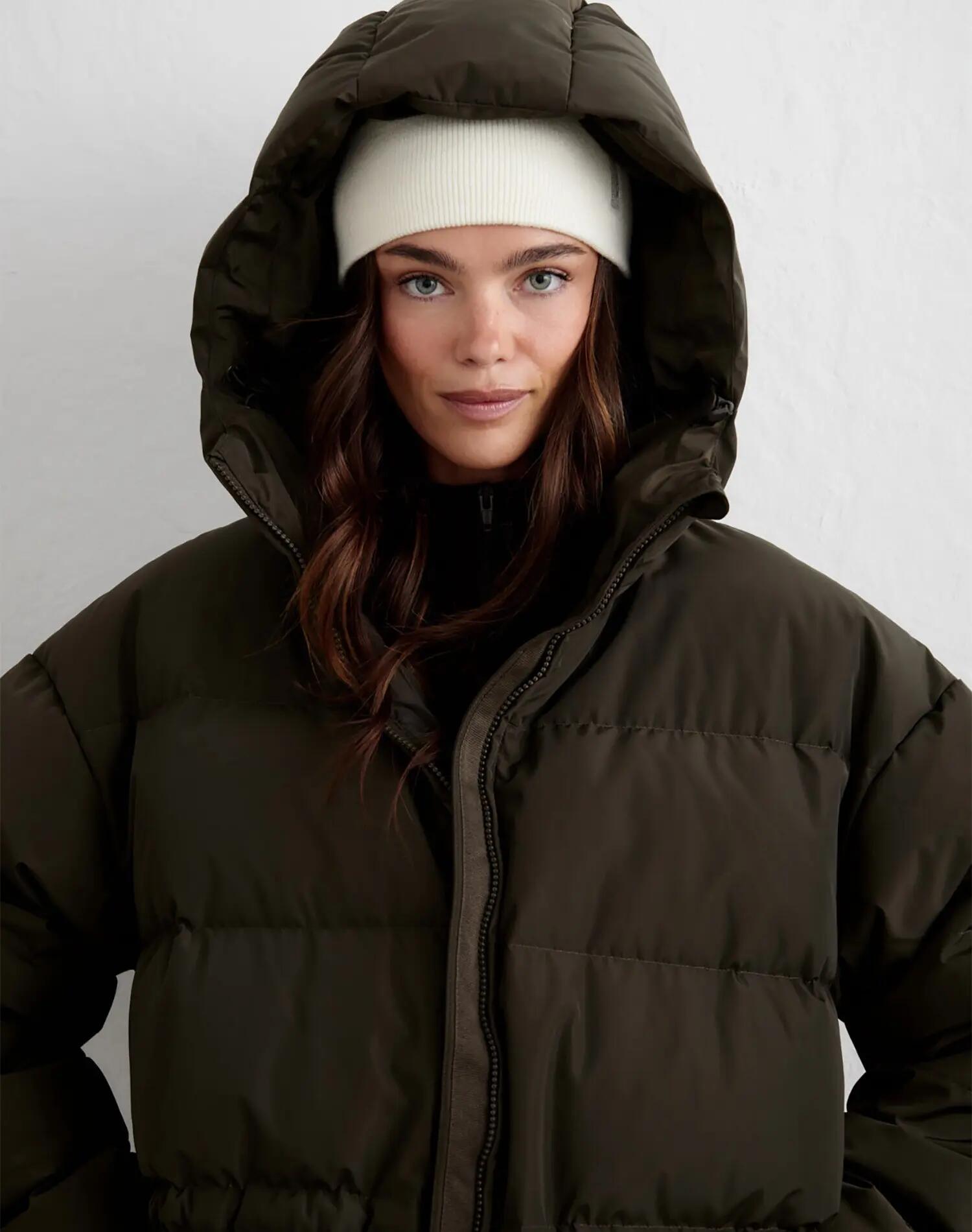 Femme Veste Doudoune Garnie de Duvet à Capuche Moment Lierre Foncé 3/7