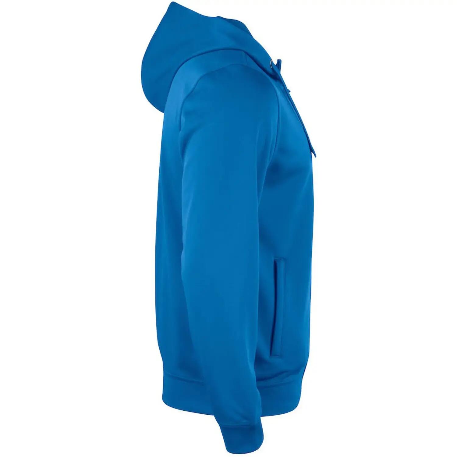 Mens Basic Active Full Zip Hoodie (Royal Blue) 4/4