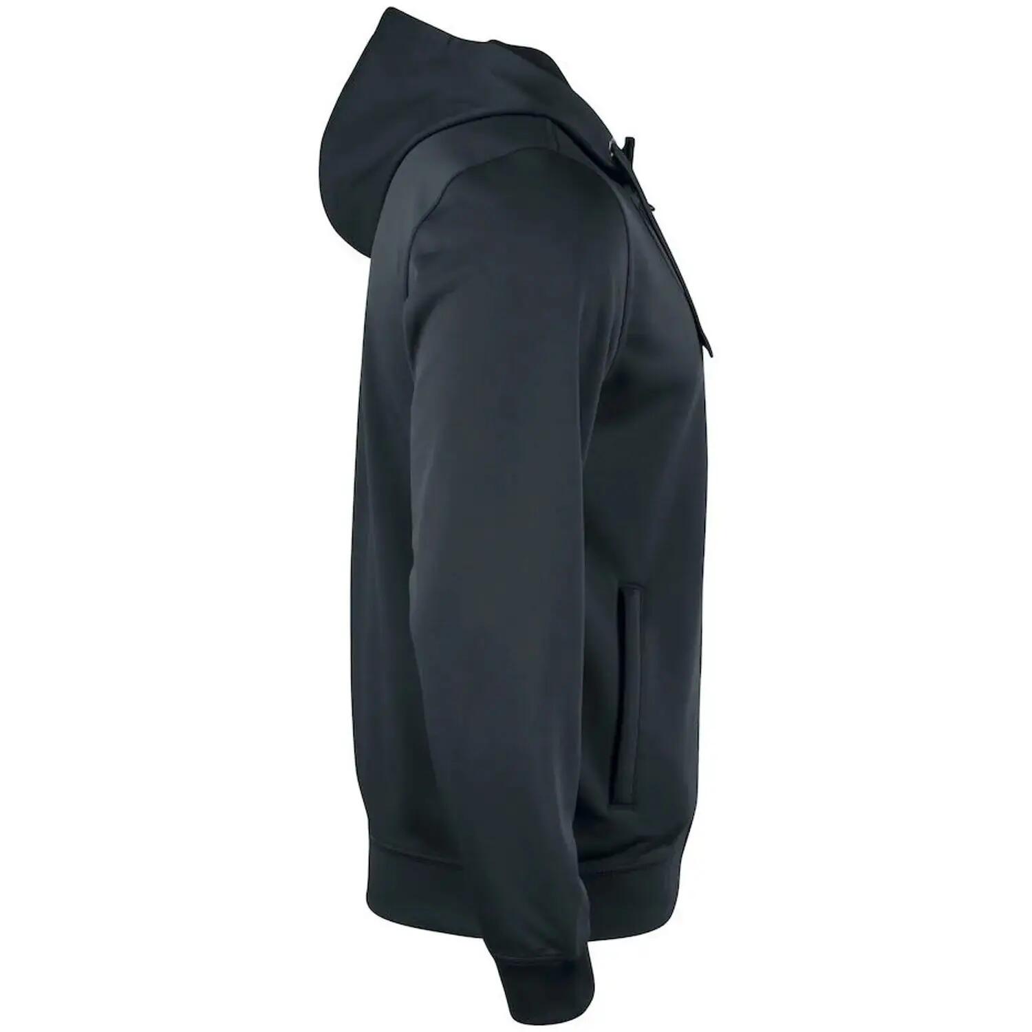 Mens Basic Active Full Zip Hoodie (Black) 4/4