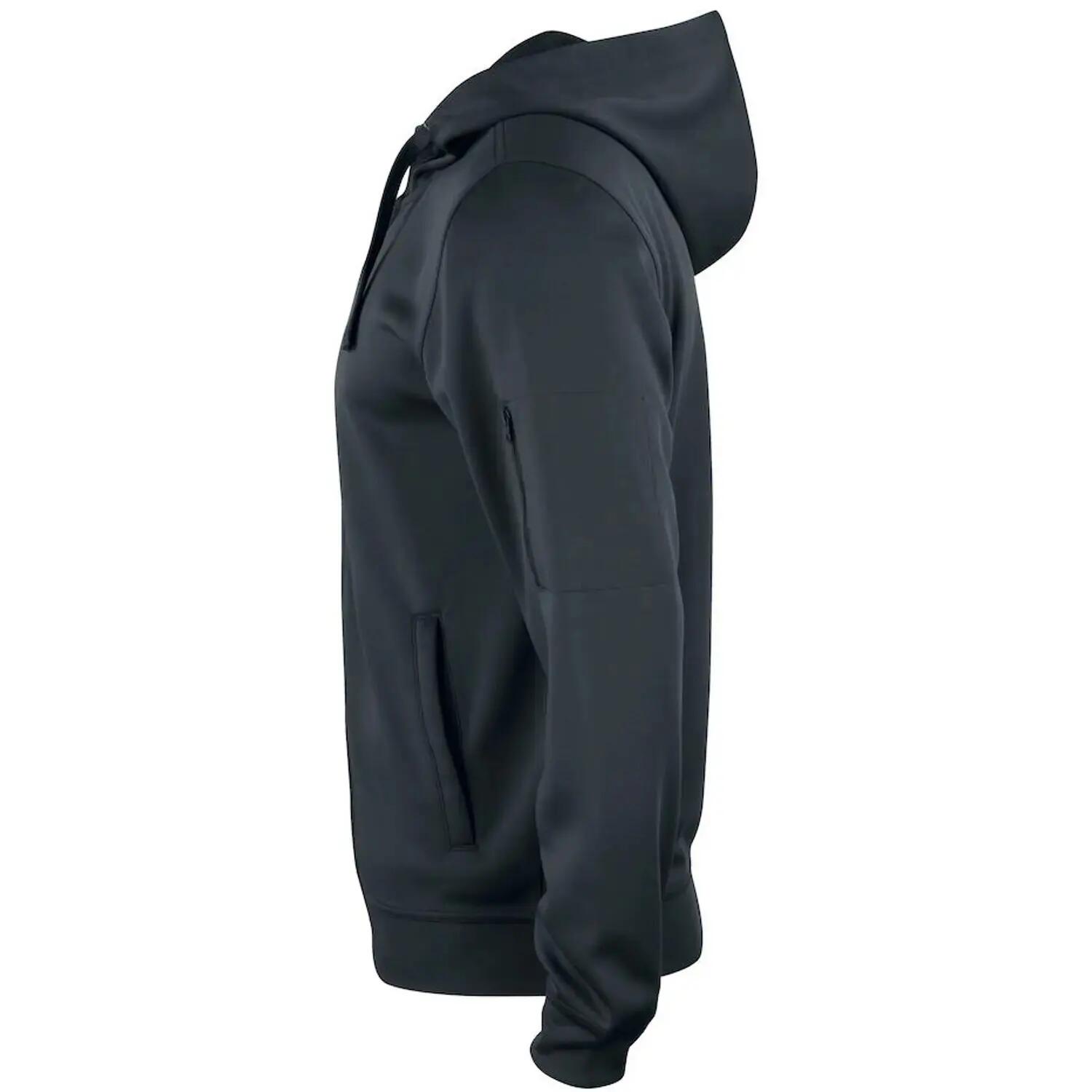 Mens Basic Active Full Zip Hoodie (Black) 3/4