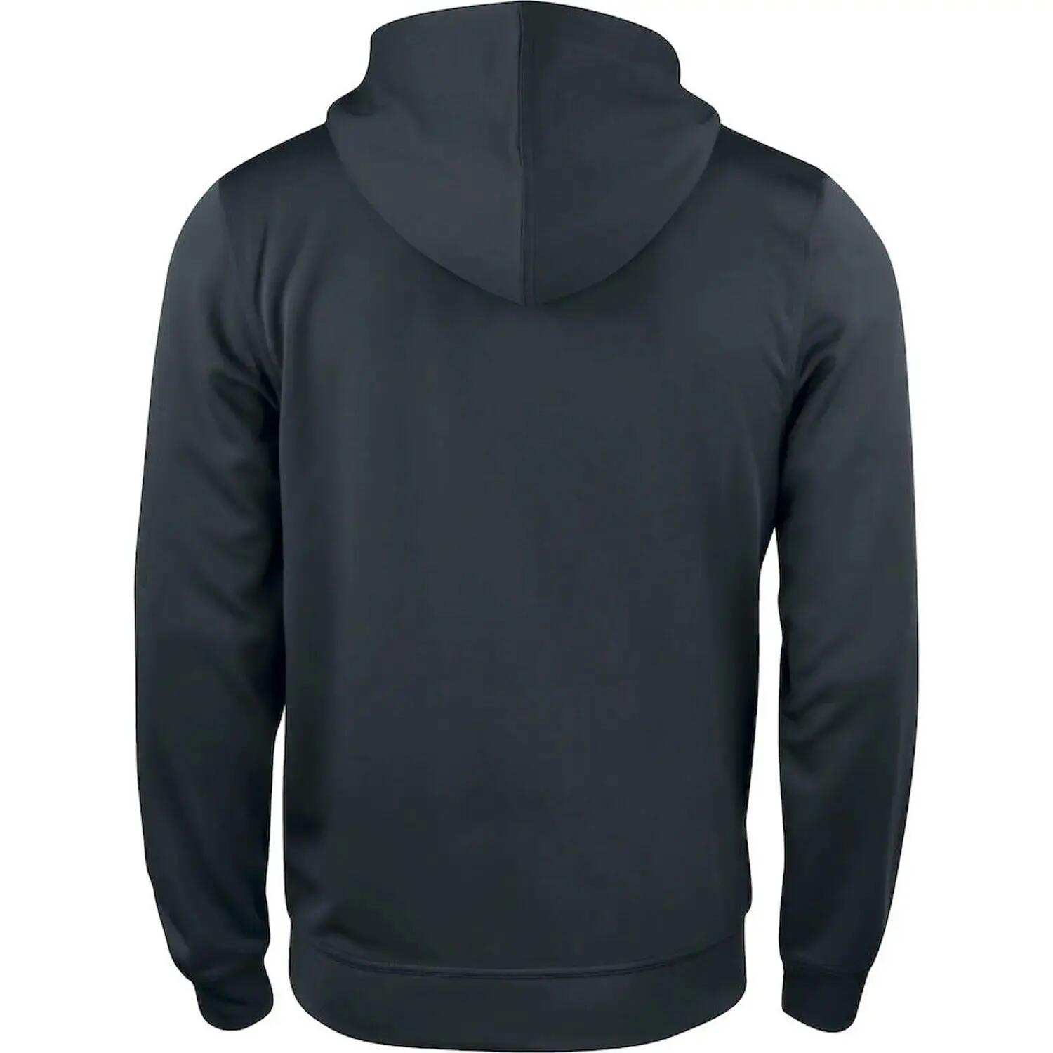 Mens Basic Active Full Zip Hoodie (Black) 2/4
