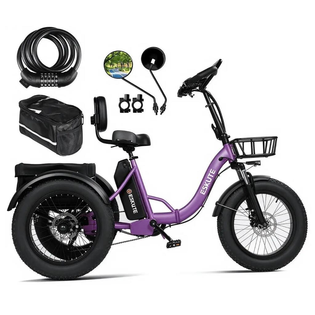 Electric Tricycle ESKUTE T302Pro - 48V 20.8Ah Lithium Battery - 20" Tire