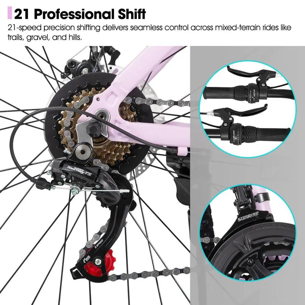 Damen Herren Mountainbike 26/27,5 Zoll 21-Gang Aluminium Scheibenbremsen 4/6