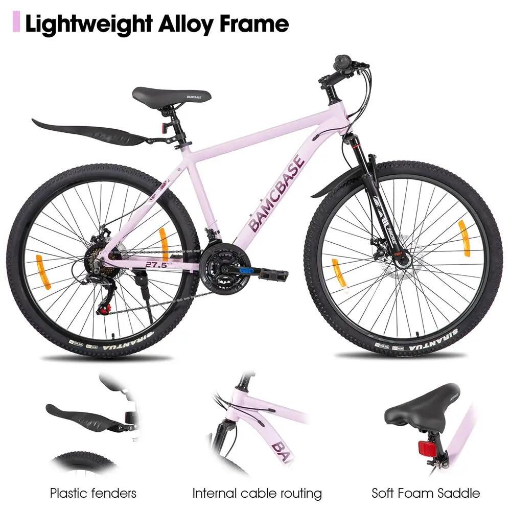 Damen Herren Mountainbike 26/27,5 Zoll 21-Gang Aluminium Scheibenbremsen 2/6