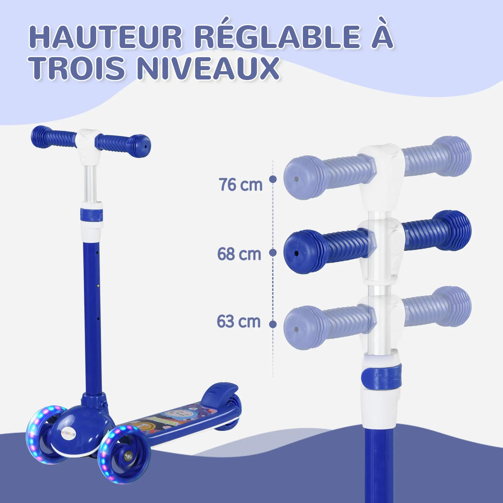 Trottinette pour enfants 3 roues lumineuses LED 4/5