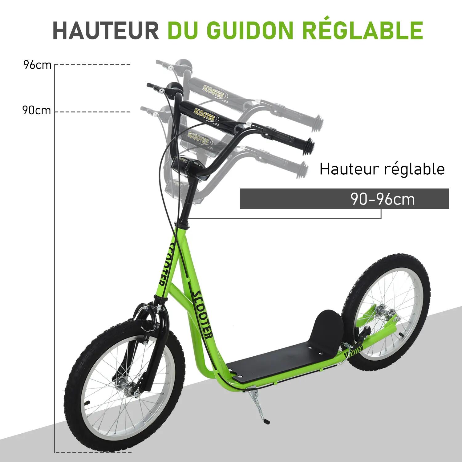 Trottinette patinette enfants grandes roues guidon réglable béquille 5/5