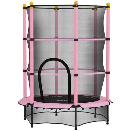 Trampoline enfant Ø1,4 x 1,9H m filet de sécurité couvre-ressorts