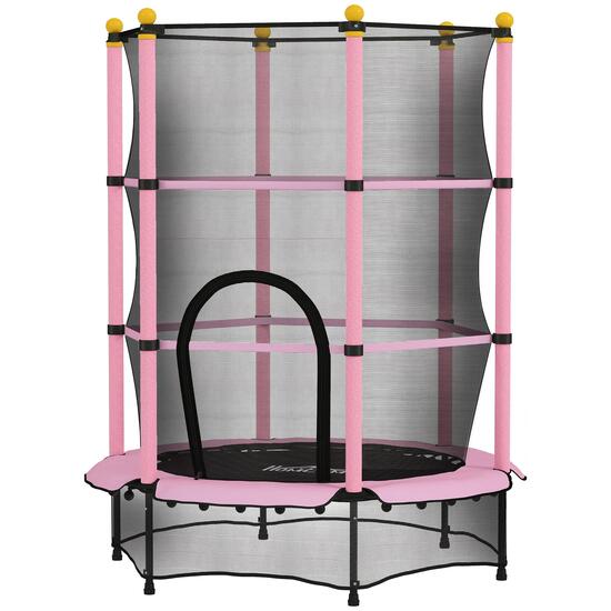 Trampoline enfant Ø1,4 x 1,9H m filet de sécurité couvre-ressorts