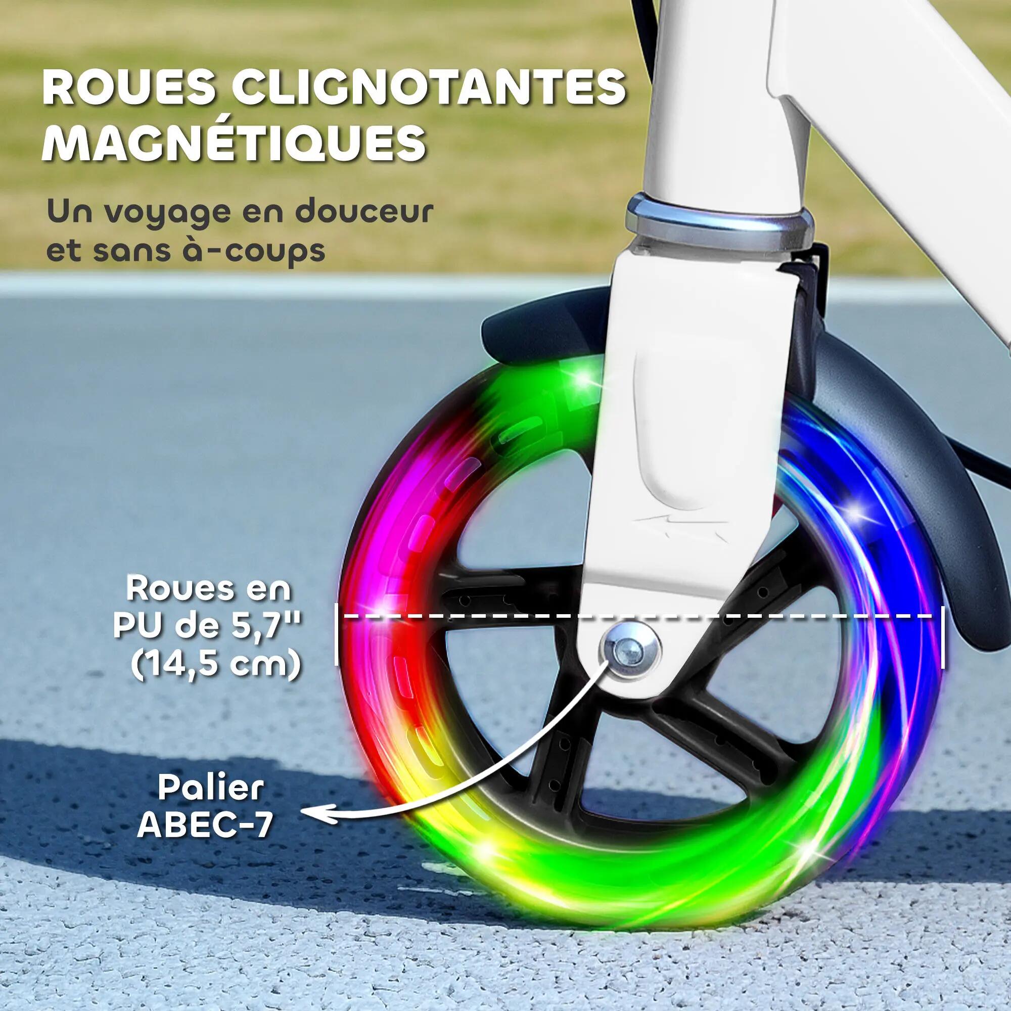 Trottinette pliable réglable enfant roues lumineuses LED métal 4/5