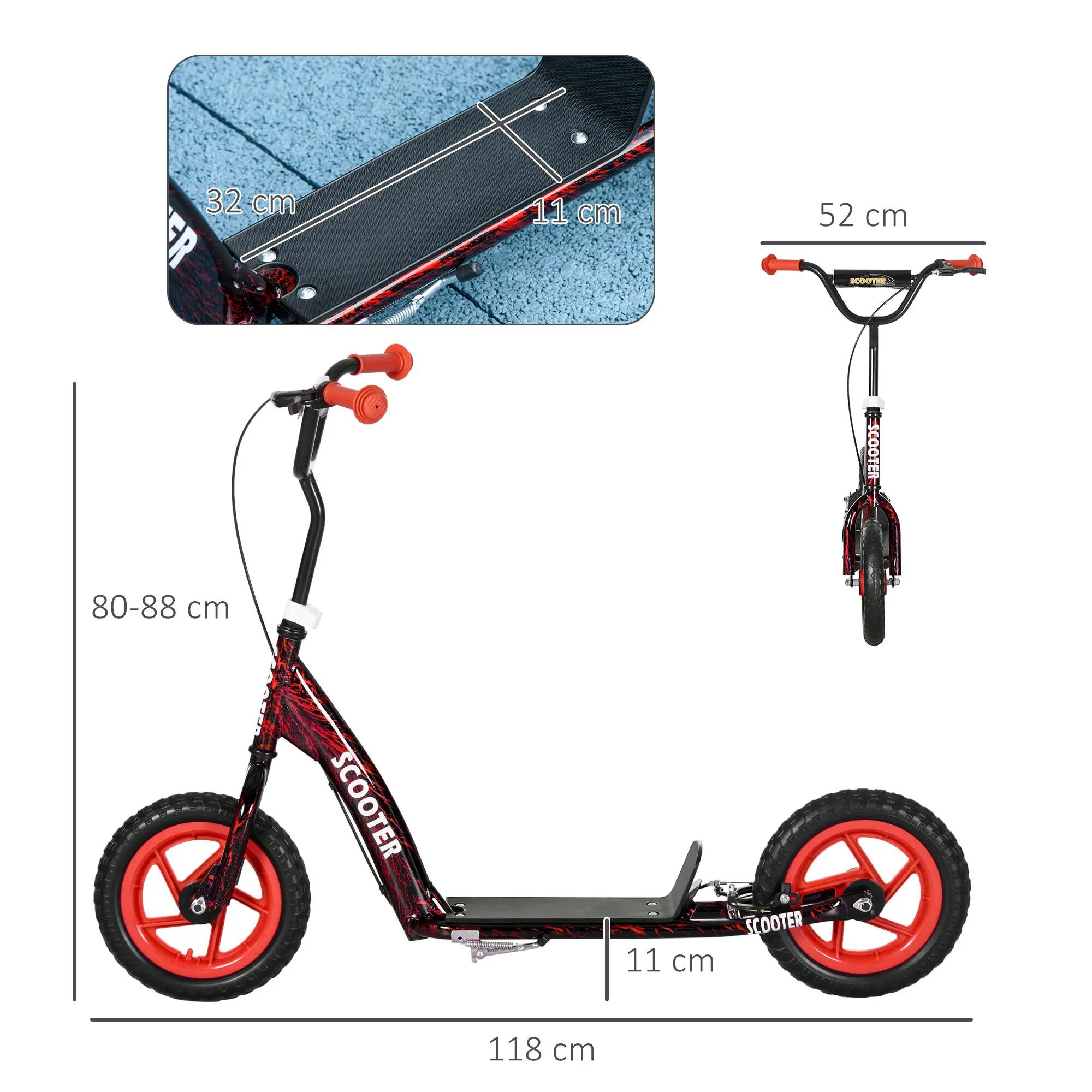 Trottinette patinette enfant guidon réglable poignée frein et béquille acier 3/5