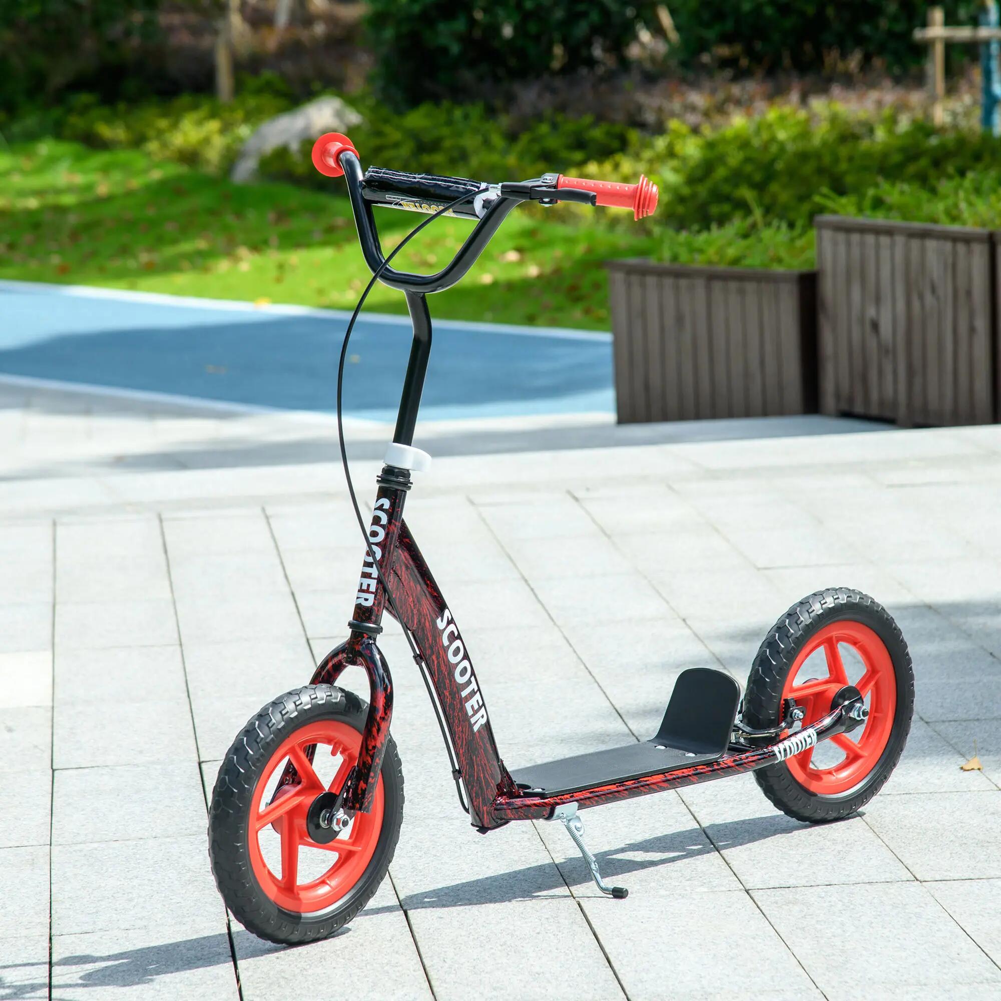 Trottinette patinette enfant guidon réglable poignée frein et béquille acier 2/5