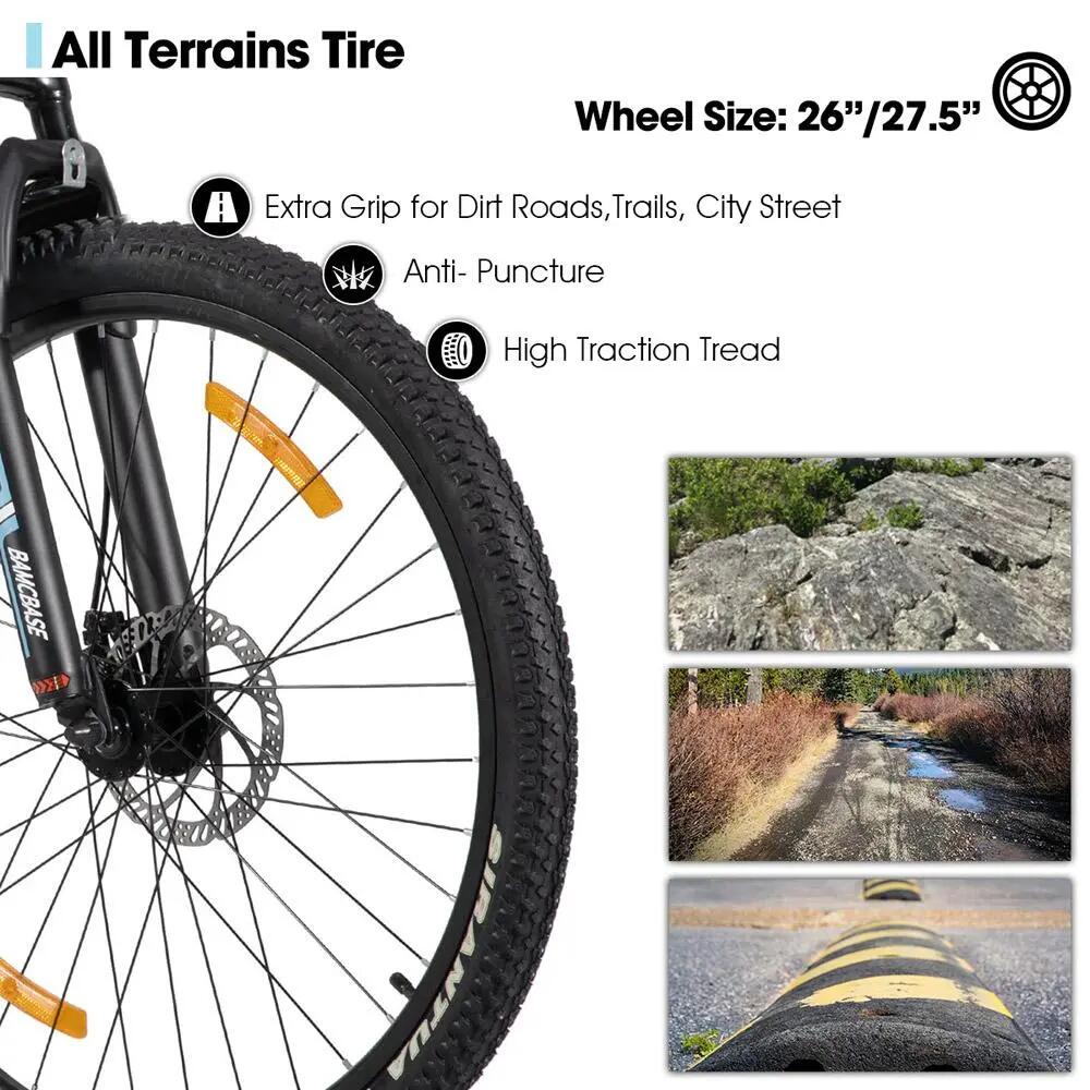 Donna Uomo MTB 26/27,5 Pollici 21 Velocità Alluminio Freni a Disco Hardtail 6/6