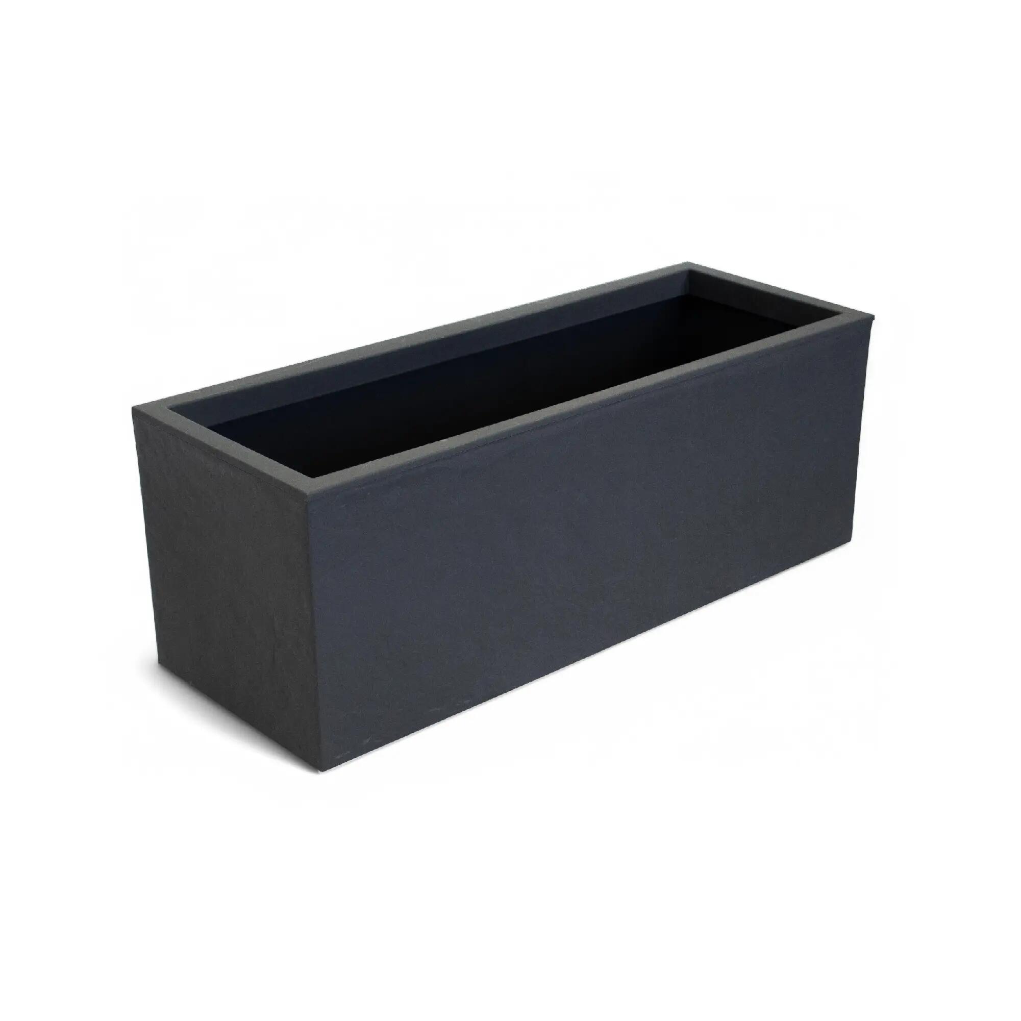 Jardinera Rectangular Exterior 80 cm 57 L con Reserva de Agua Antracita 1/7