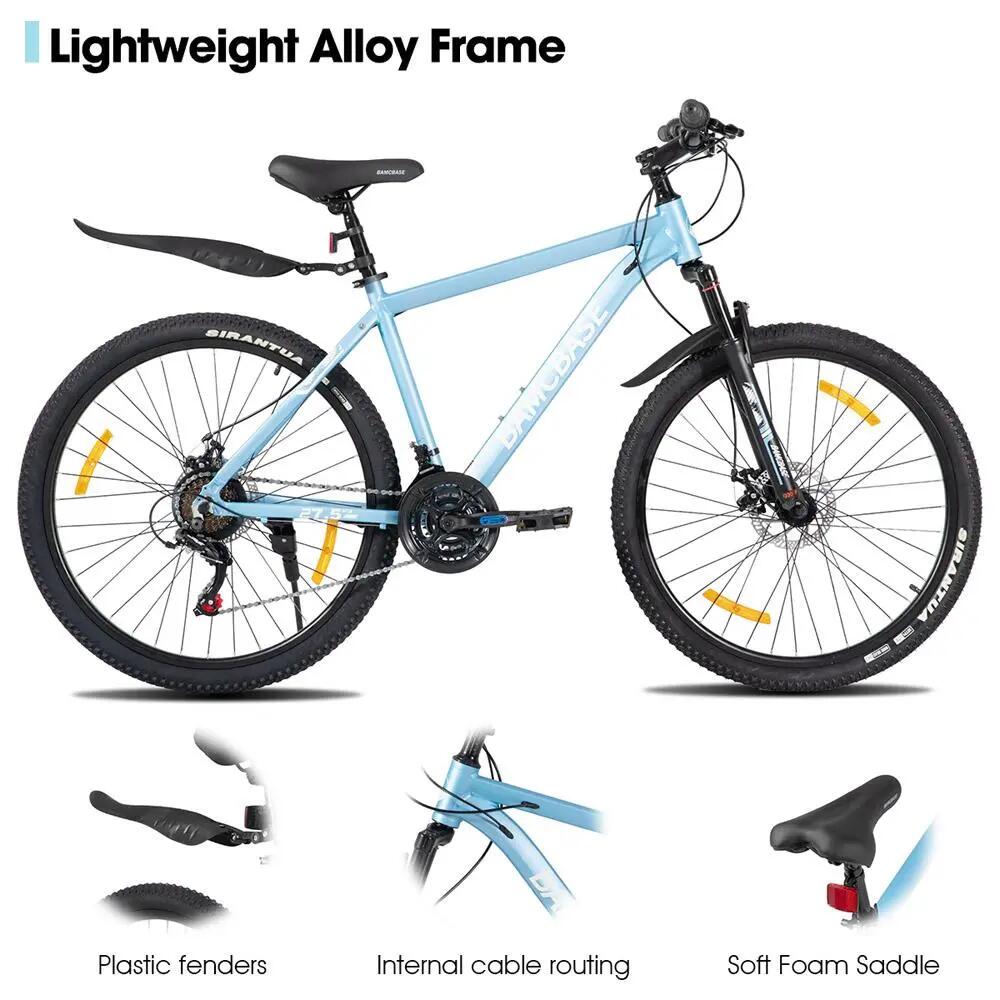 Donna Uomo MTB 26/27,5 Pollici 21 Velocità Alluminio Freni a Disco Hardtail 2/6