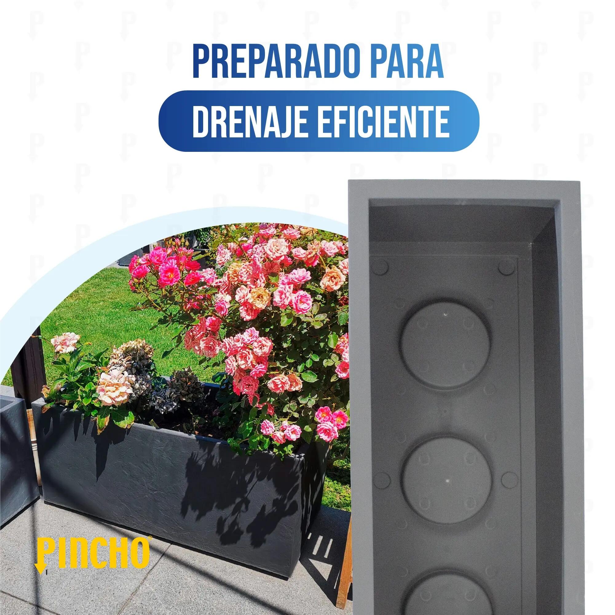 Jardinera Rectangular Exterior 80 cm 57 L con Reserva de Agua Antracita 5/7