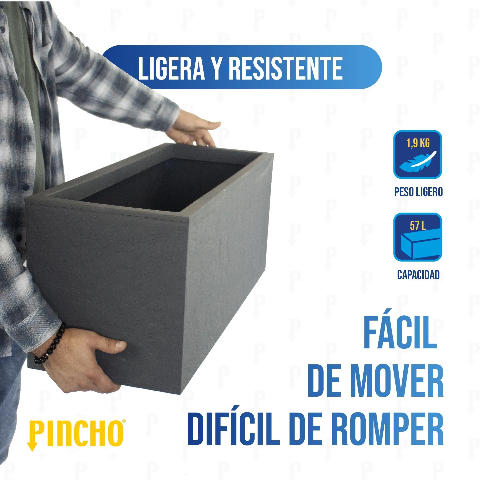 Jardinera Rectangular Exterior 80 cm 57 L con Reserva de Agua Antracita 3/7