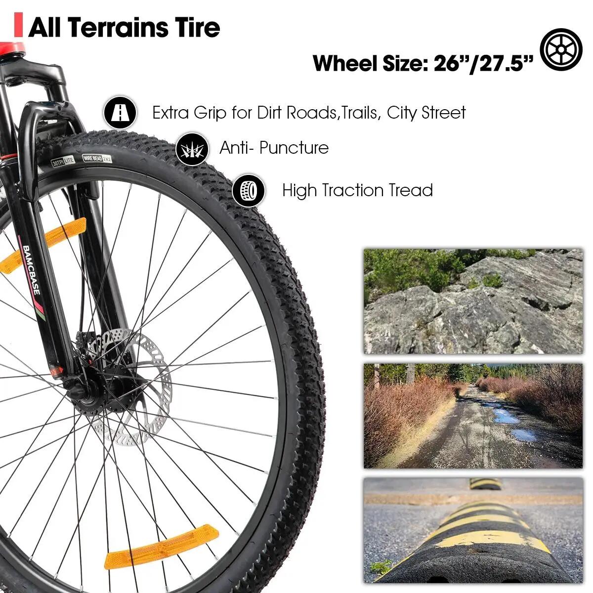 Damen Herren MTB 26/27,5 Zoll 21-Gang Aluminium Scheibenbremsen Rockford 6/6