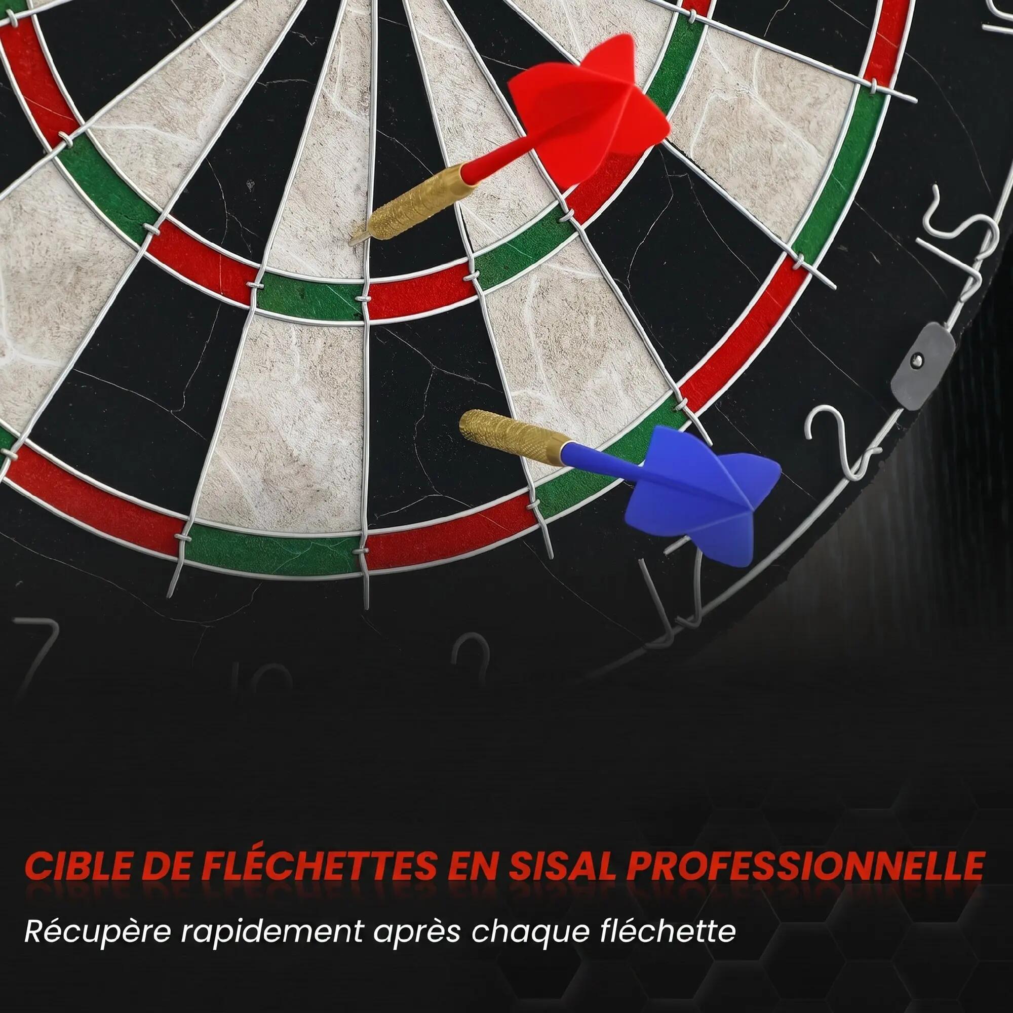 Cible de fléchettes armoire effet bois noir 5/5