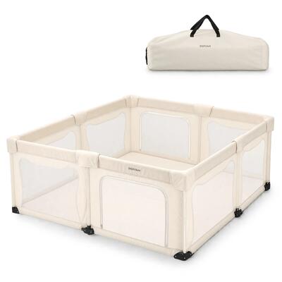 Opvouwbare kinderbox xl - campingbedje voor baby - cream