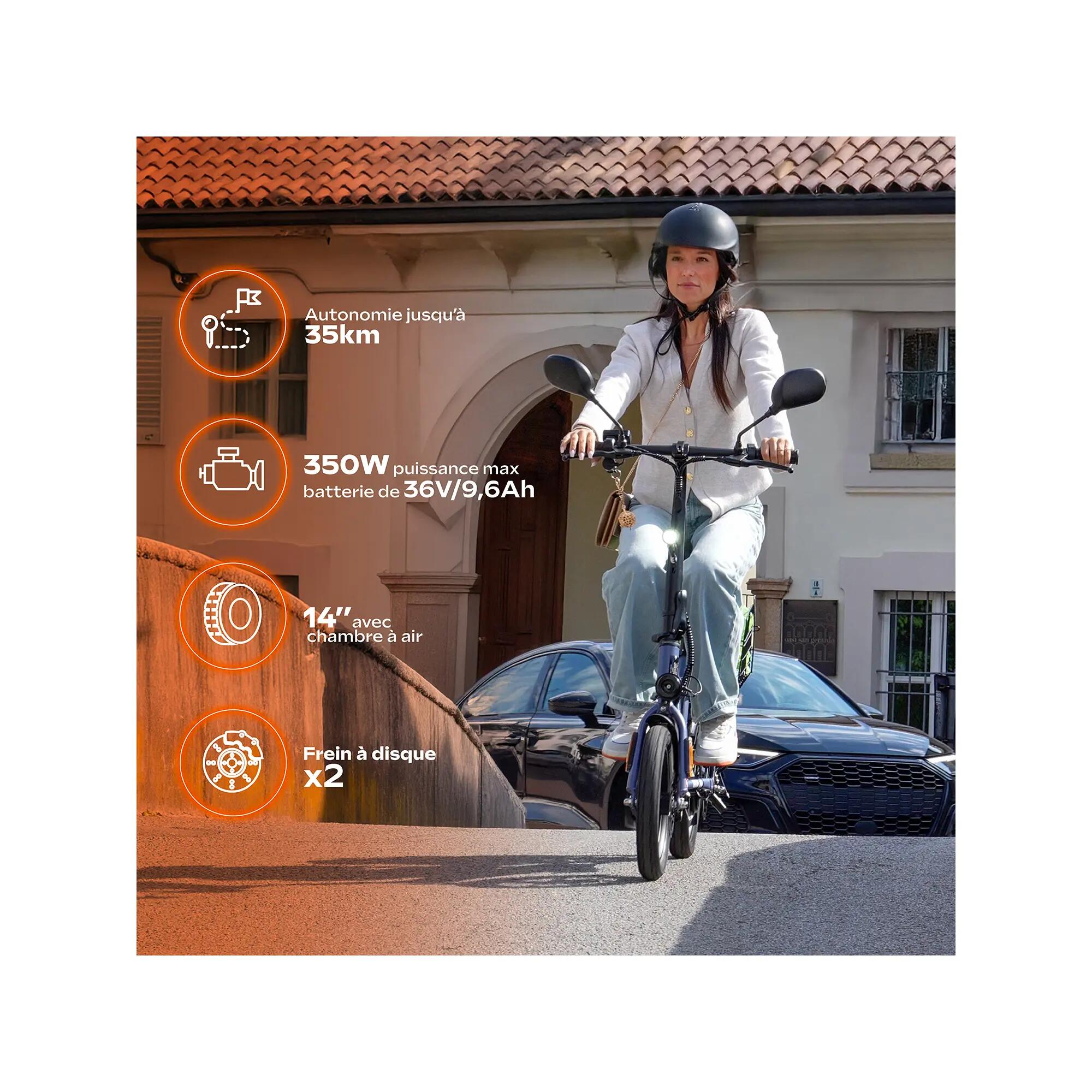 UrbanGlide NOMAD 140 – Cyklomobil L1e-B – Zasięg 35km – Opona 14'' – Czarny 3/5