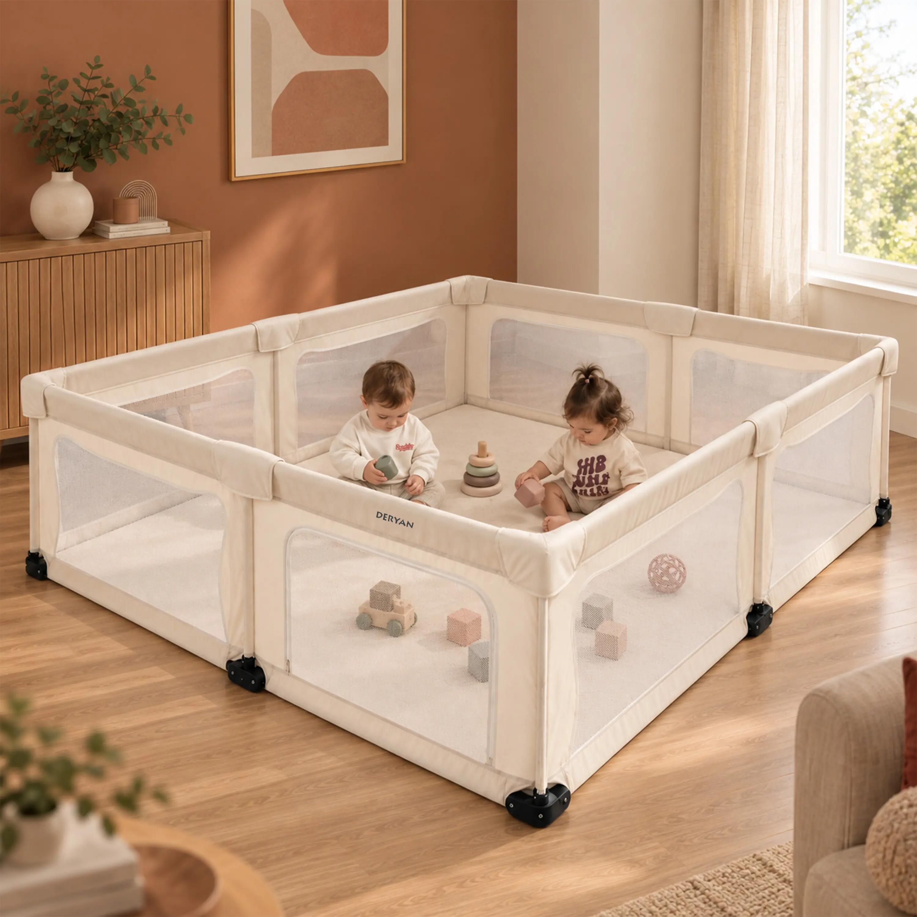Opvouwbare Kinderbox XL - Campingbedje voor Baby - Cream 4/7