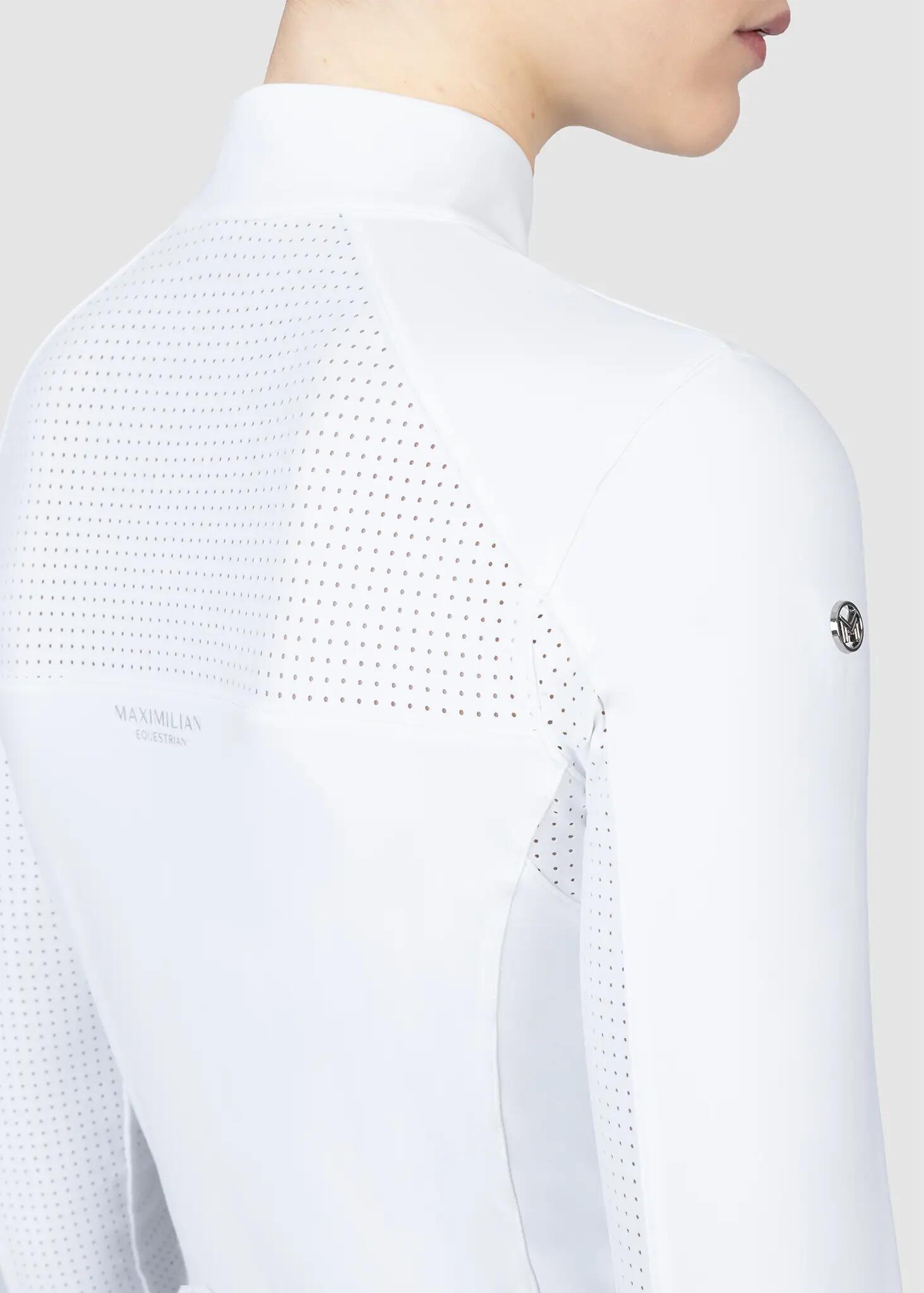 Camisa de Concurso Manga Larga Mujer Equitación Maximilian Aveen Blanco 6/7