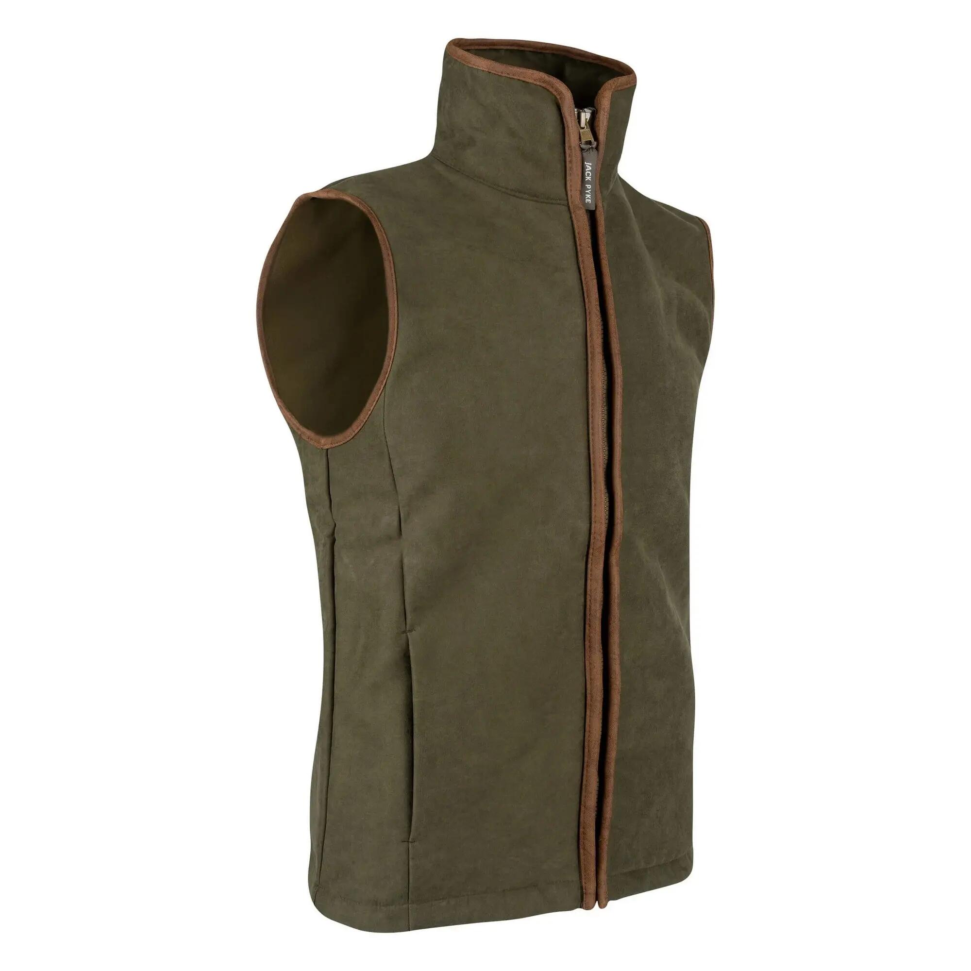Mens Moleskin Technical Gilet (Dark Olive) 4/4