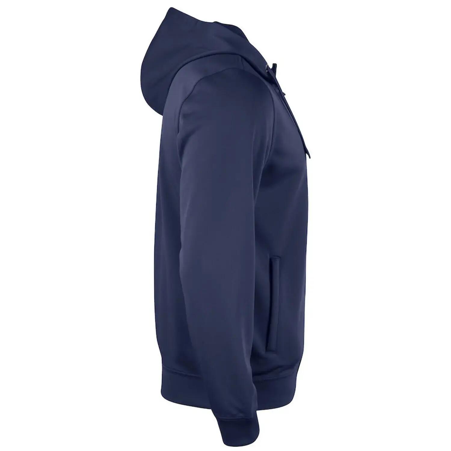 Mens Basic Active Full Zip Hoodie (Dark Navy) 4/4