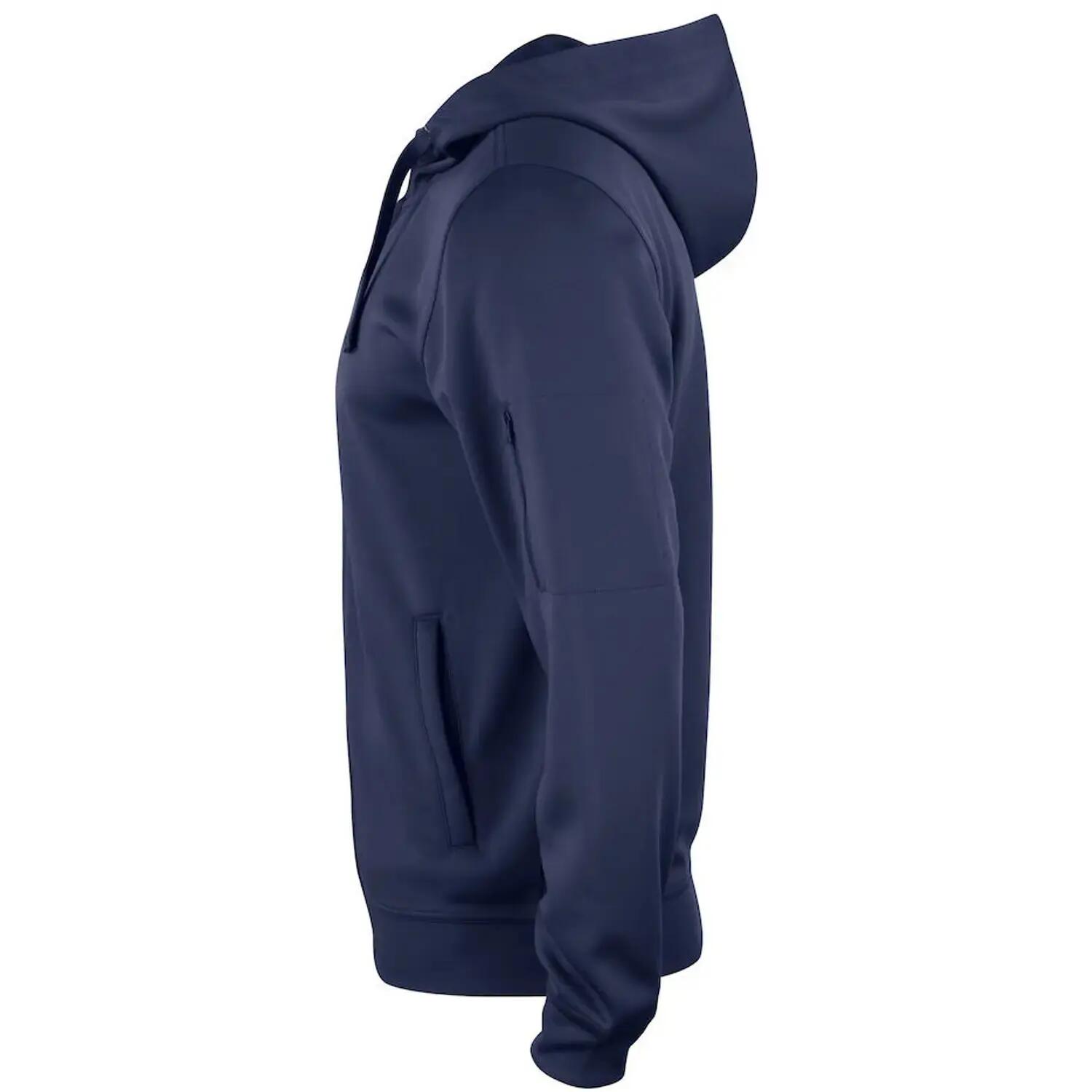Mens Basic Active Full Zip Hoodie (Dark Navy) 3/4