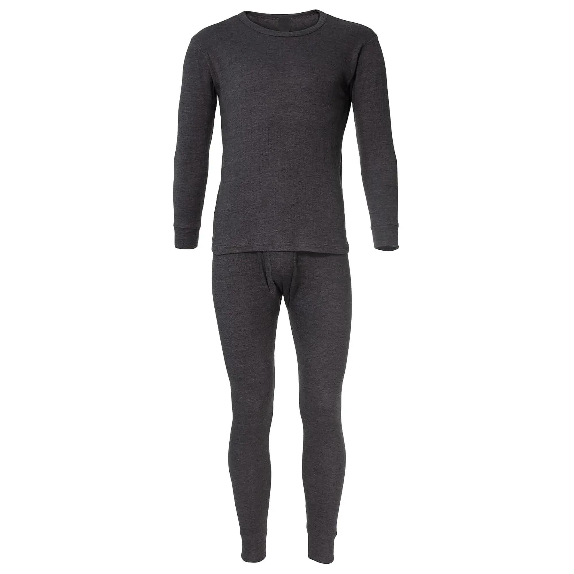 Herren Skiunterwäsche Set Unterhemd und lange Unterhose Innenfleece Rippstrick 3/5