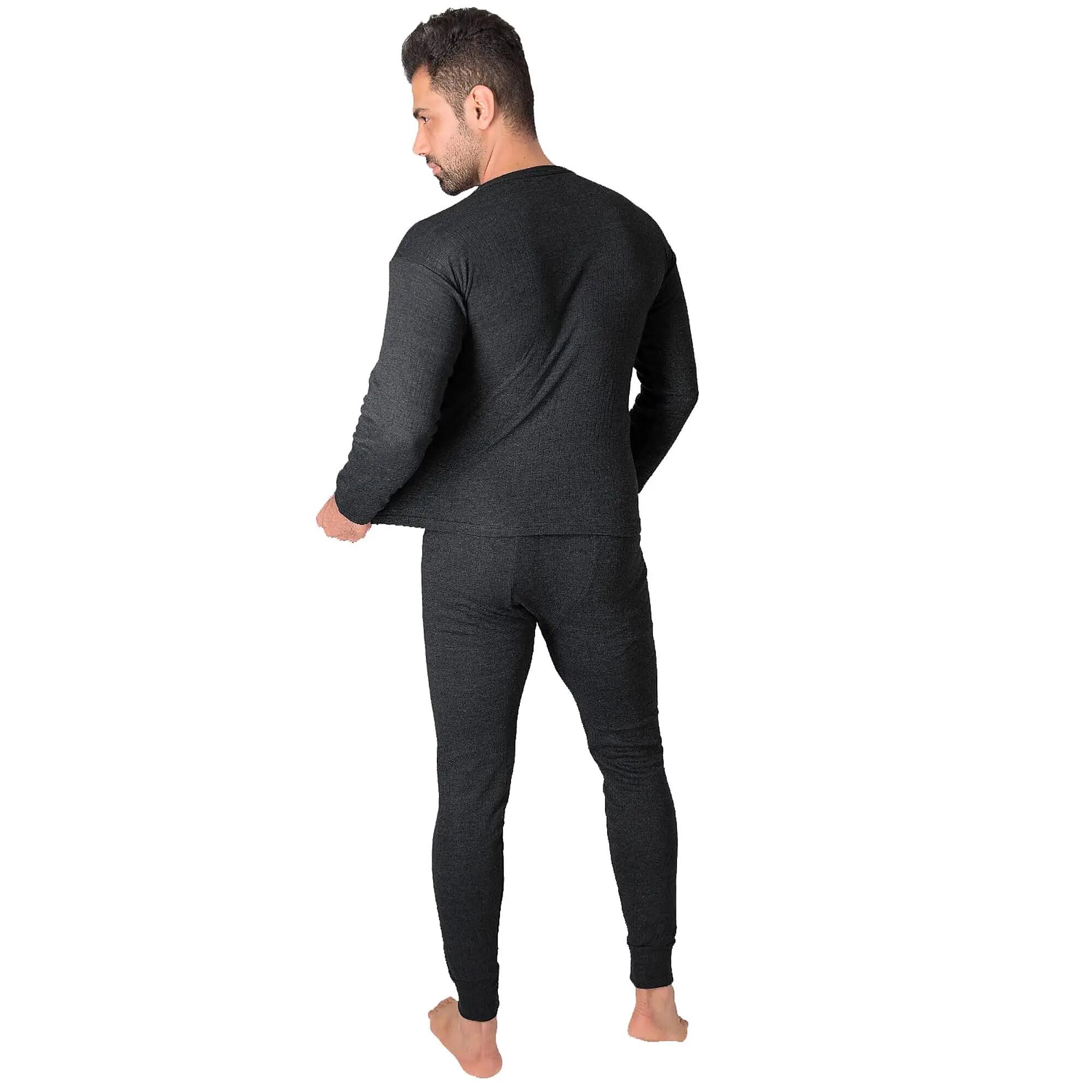 Herren Skiunterwäsche Set Unterhemd und lange Unterhose Innenfleece Rippstrick 2/5