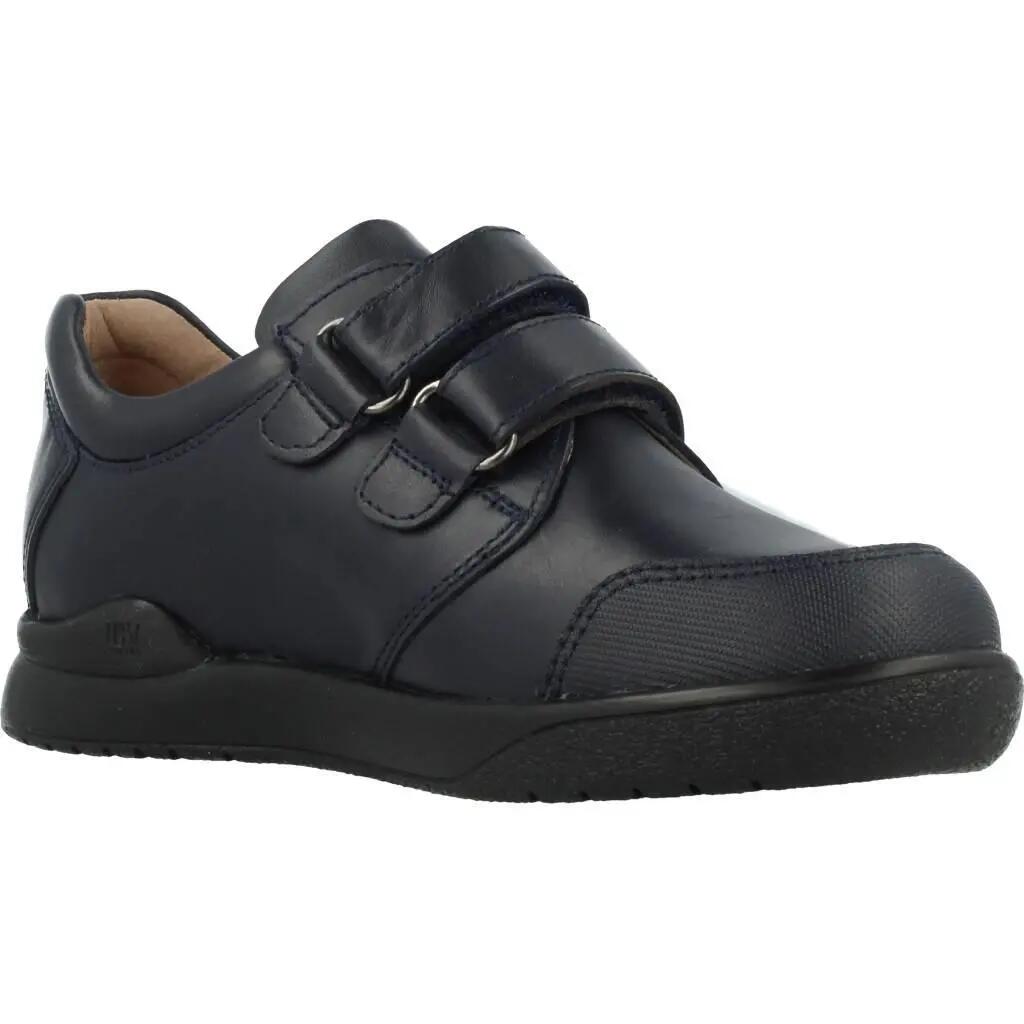 Zapatos Colegiales Biomecanics De Piel De Niños En Azul Con Velcro 5/5