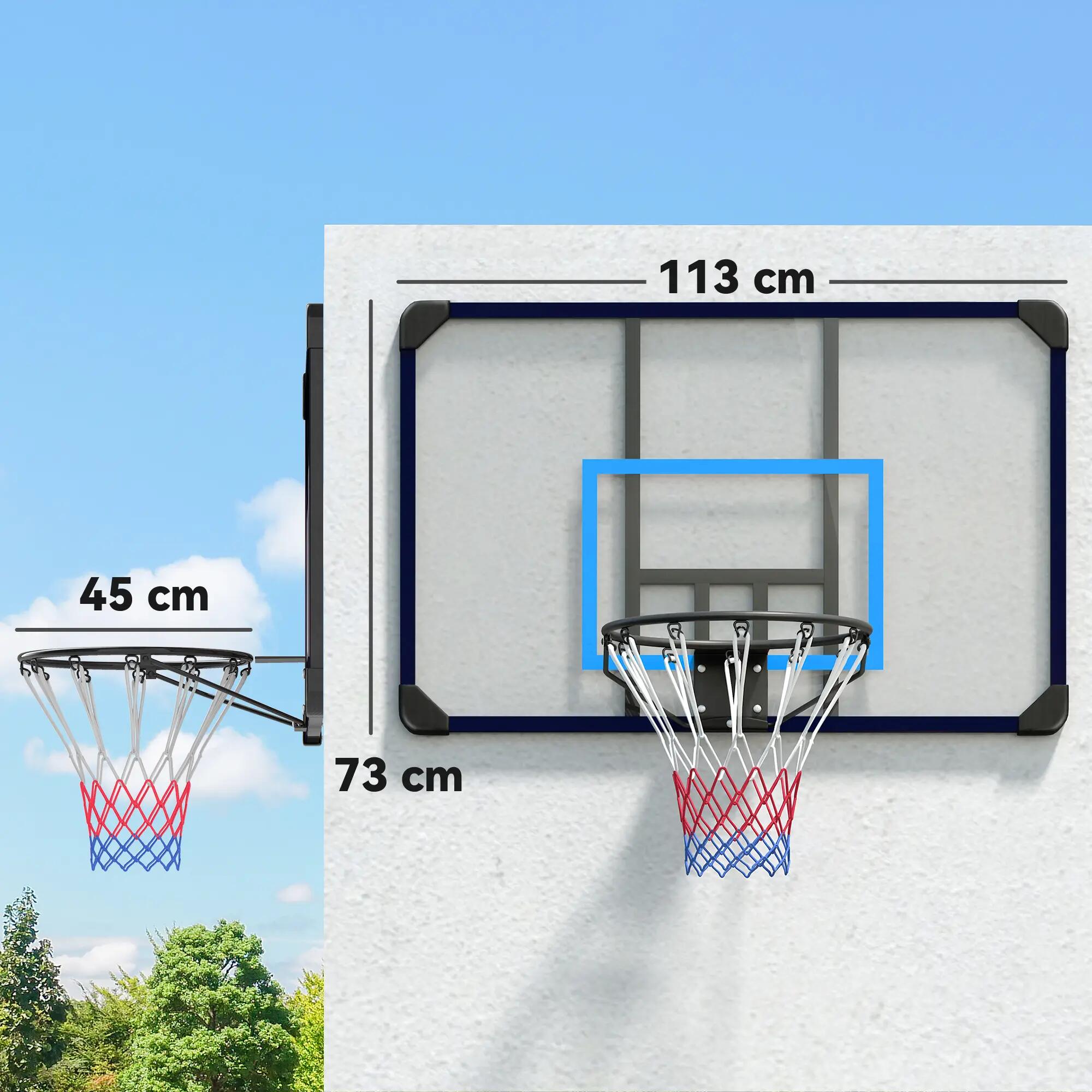 Canasta de baloncesto SPORTNOW transportable de pared Azul 3/10