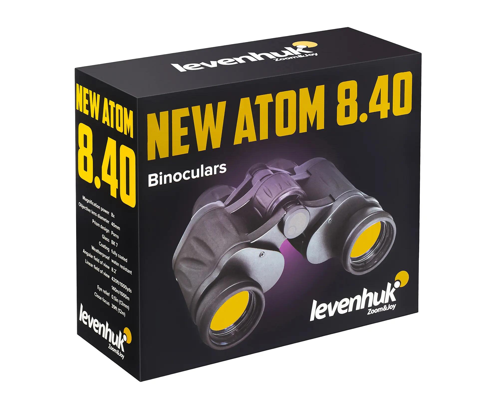 Binocolo 8x40 Levenhuk New Atom - Nero 13/13