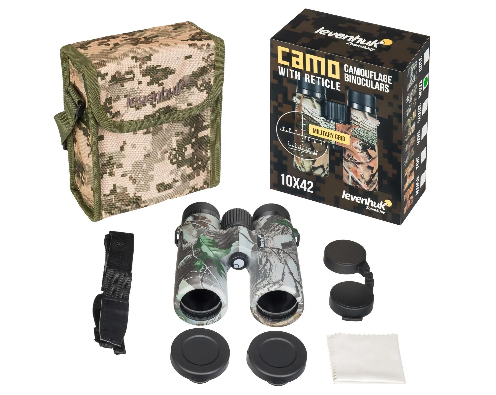 Jumelles Levenhuk Camo Moss 10x42 avec réticule 4/14
