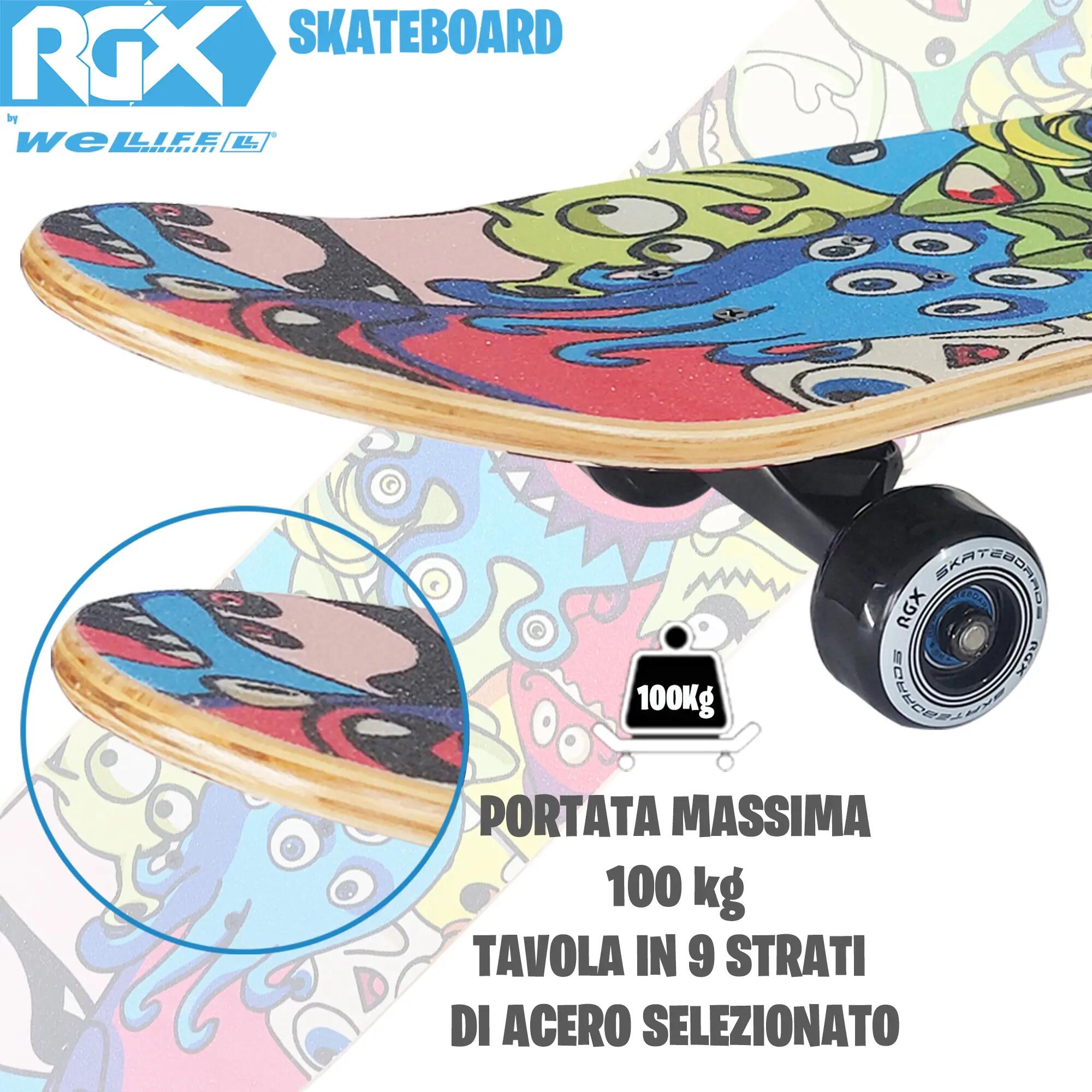 Skateboard in Acero per Bambini e Adulti Principianti 31” Double Kick 7/10