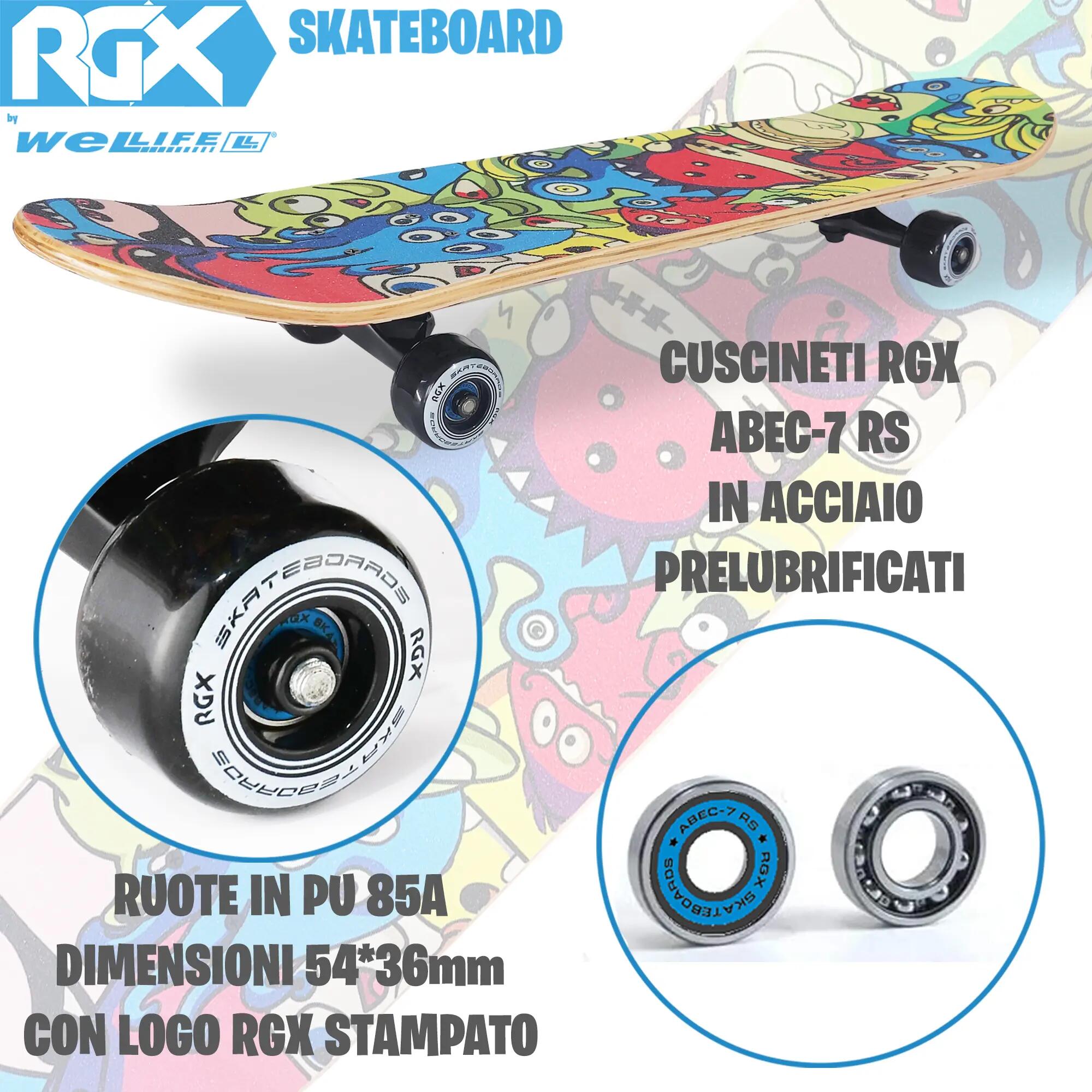 Skateboard in Acero per Bambini e Adulti Principianti 31” Double Kick 6/10