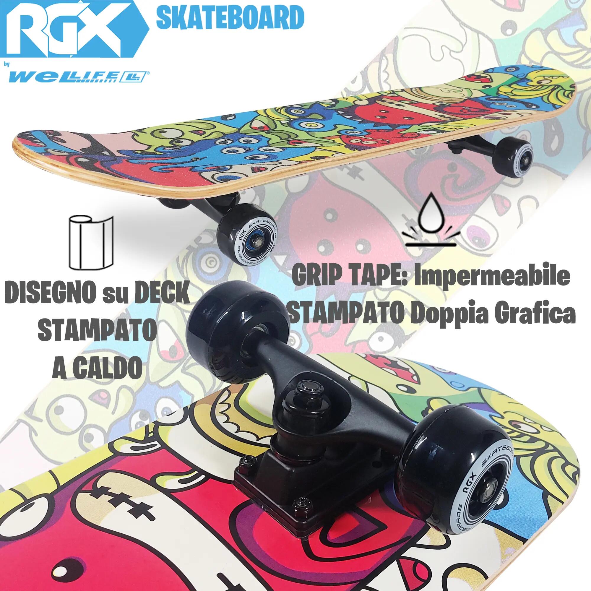 Skateboard in Acero per Bambini e Adulti Principianti 31” Double Kick 3/10