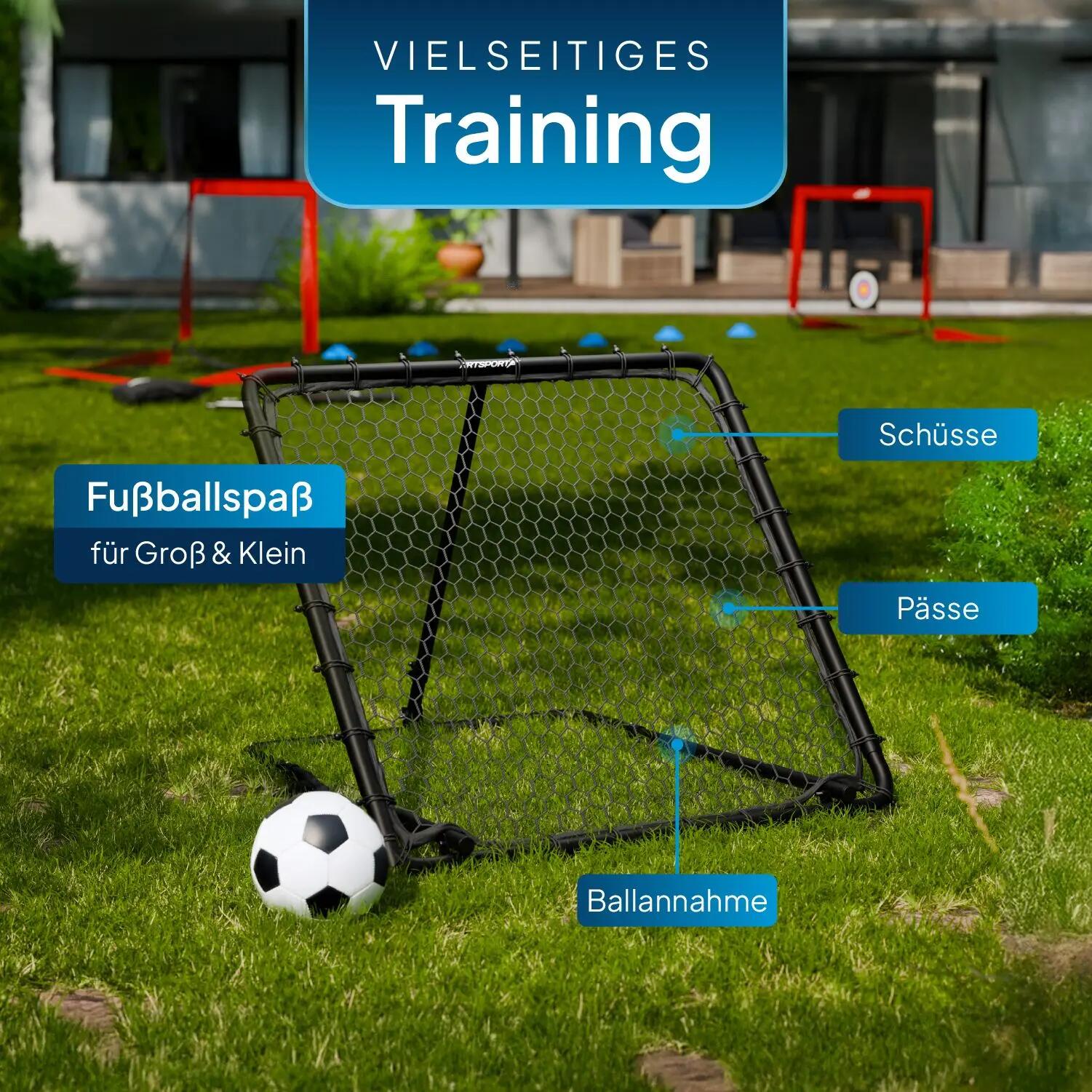JUSKYS Fußball Rebounder Power Pass verstellbar platzsparend verstaubar 6/7