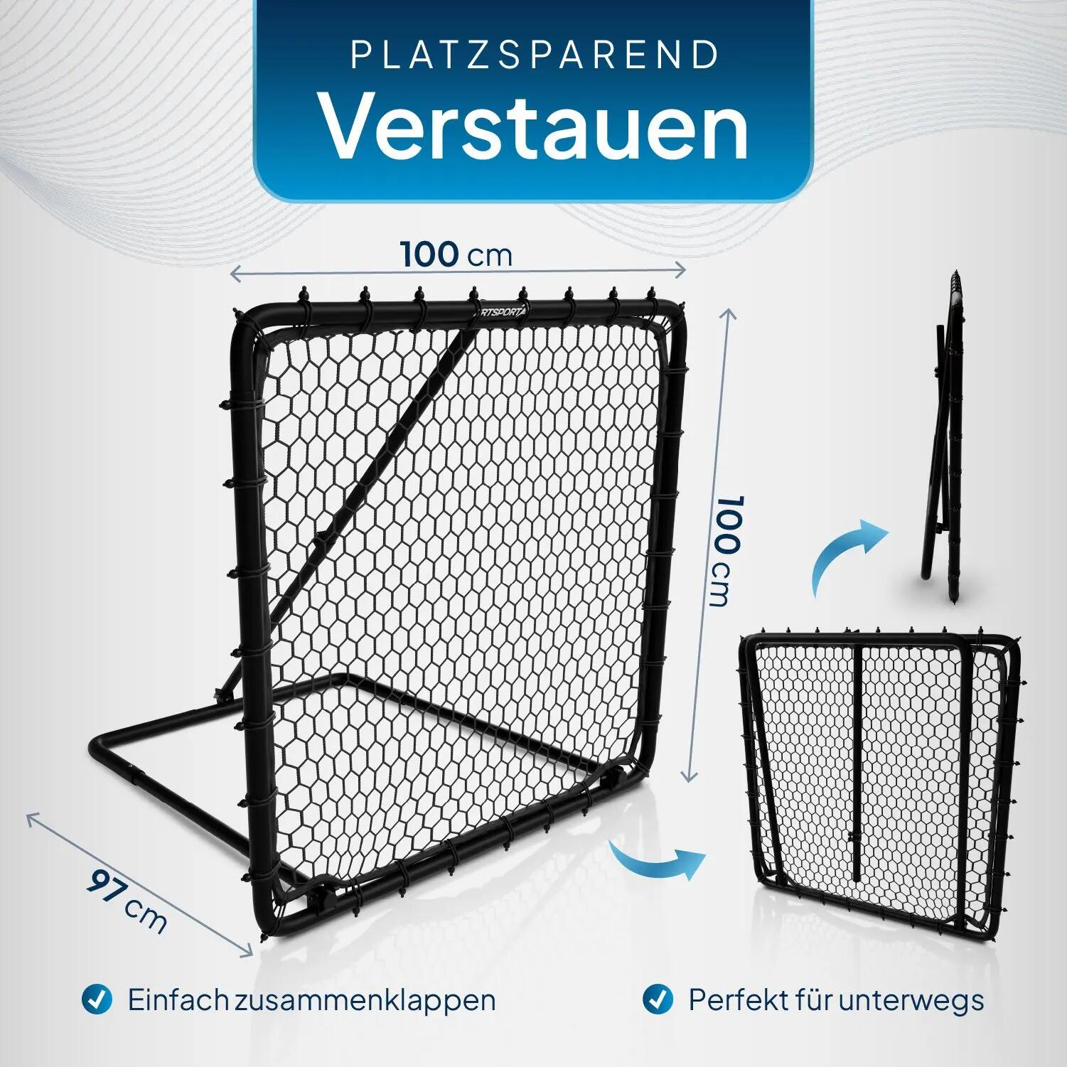 JUSKYS Fußball Rebounder Power Pass verstellbar platzsparend verstaubar 4/7