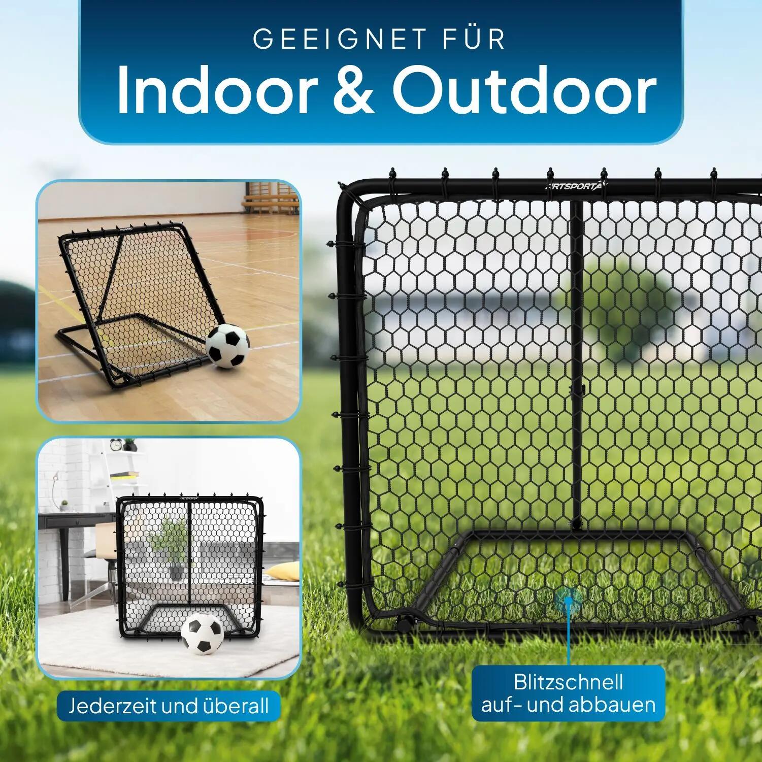 JUSKYS Fußball Rebounder Power Pass verstellbar platzsparend verstaubar 2/7