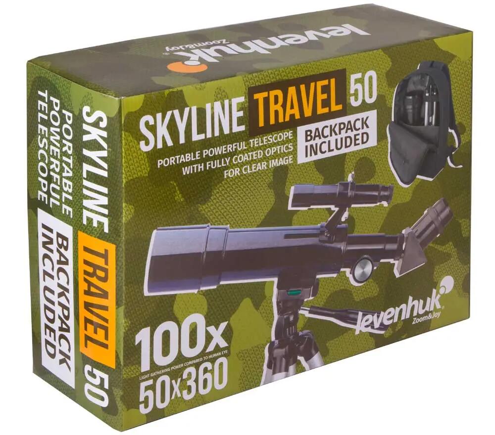 Telescopio refrattore Travel 50 - Outdoor - Leggero, Compatto - Levenhuk - Nero 15/15