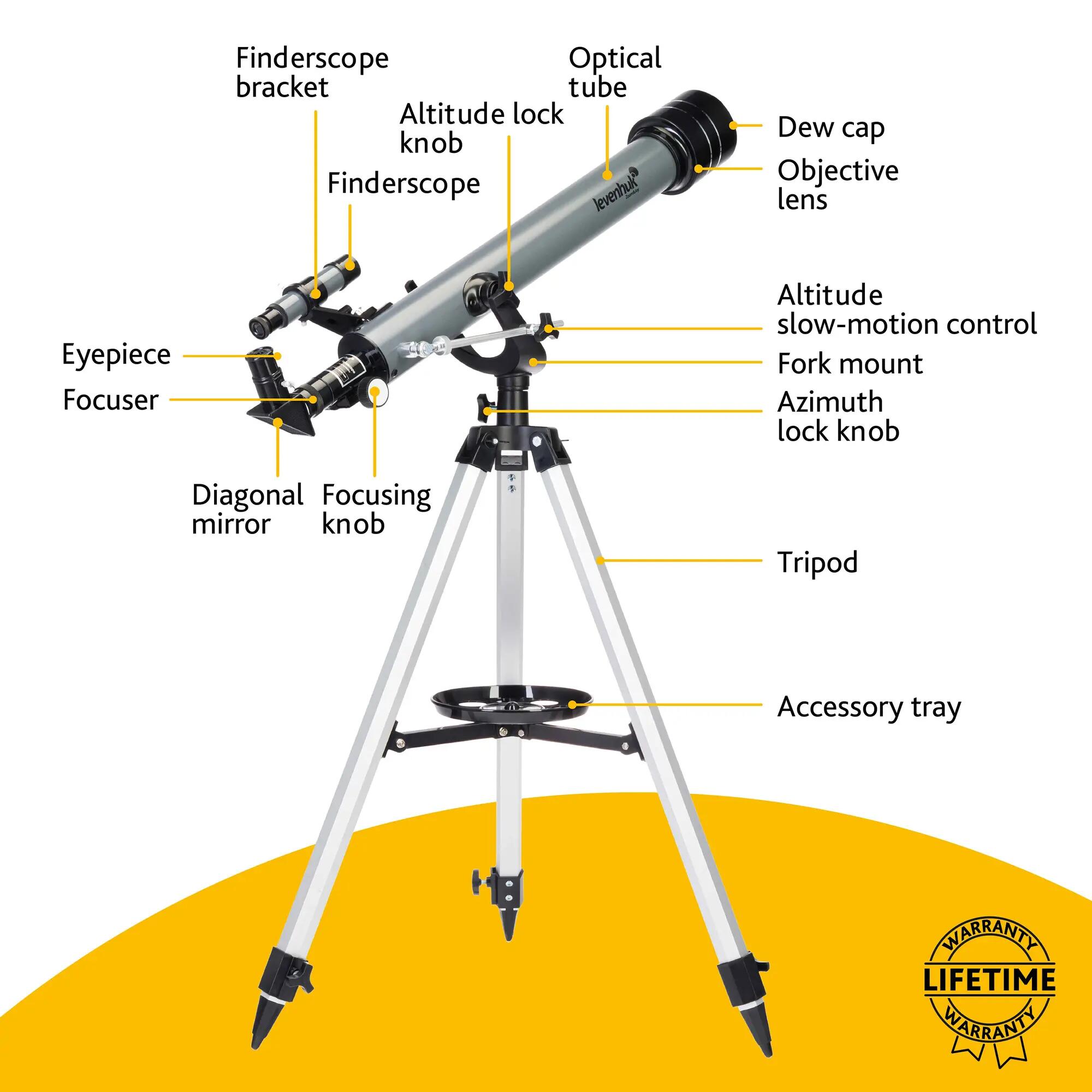 Telescoop - Astronomie - Blitz 60 BASE - Achromatisch 60 mm 700 mm - Zwart 13/13