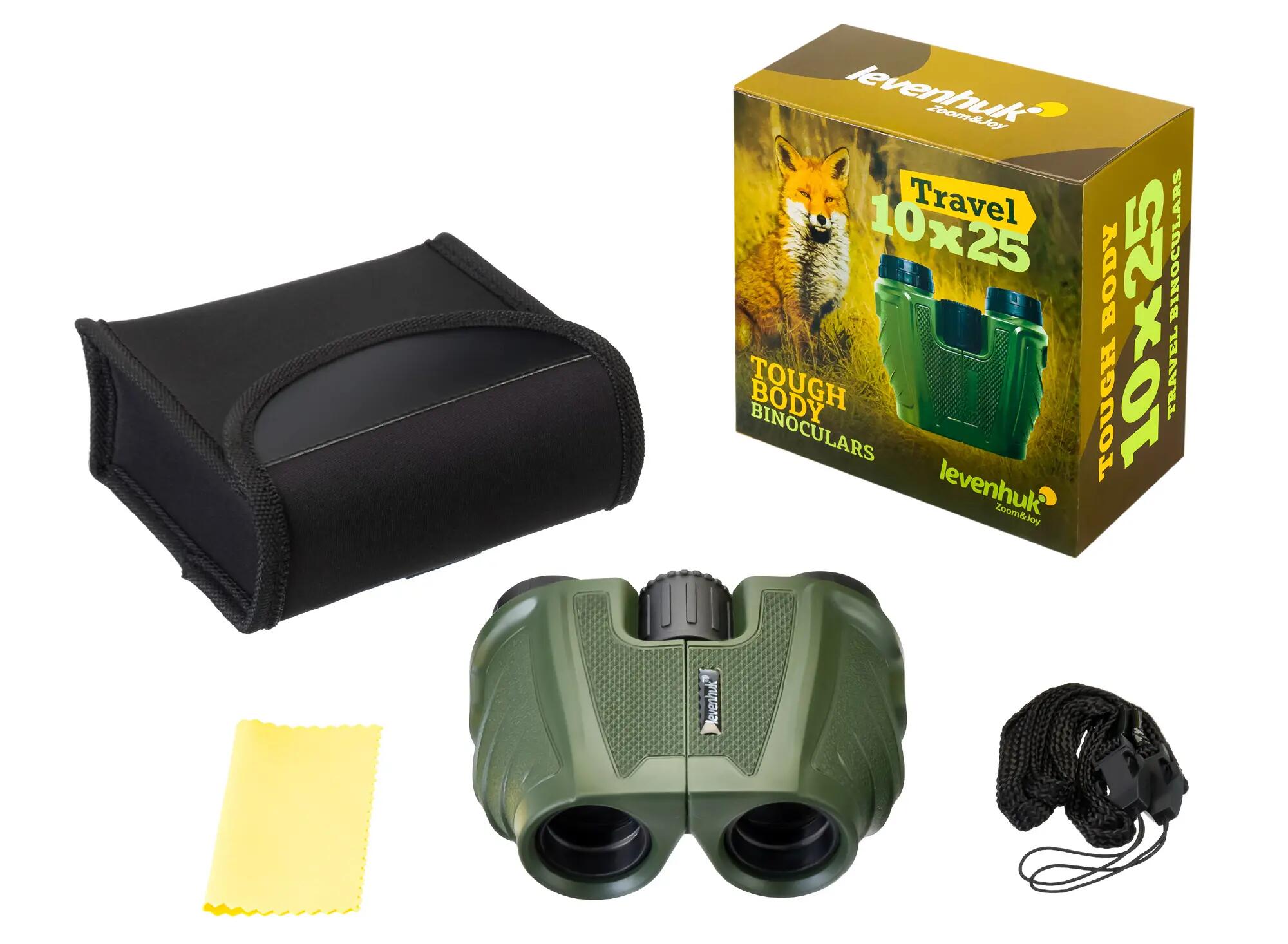 Visor binoculares Levenhuk Travel 10x25 - compactos, porro, negro 4/12