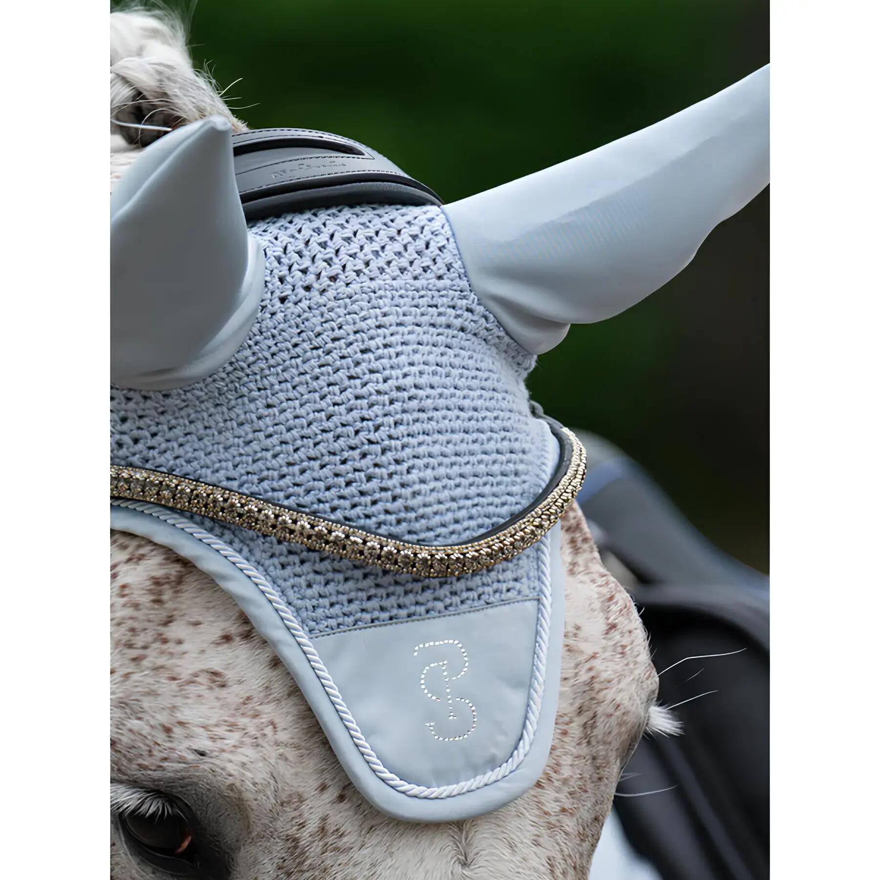 Bonnet court pour cheval en satin PS of Sweden Crystal 3/5