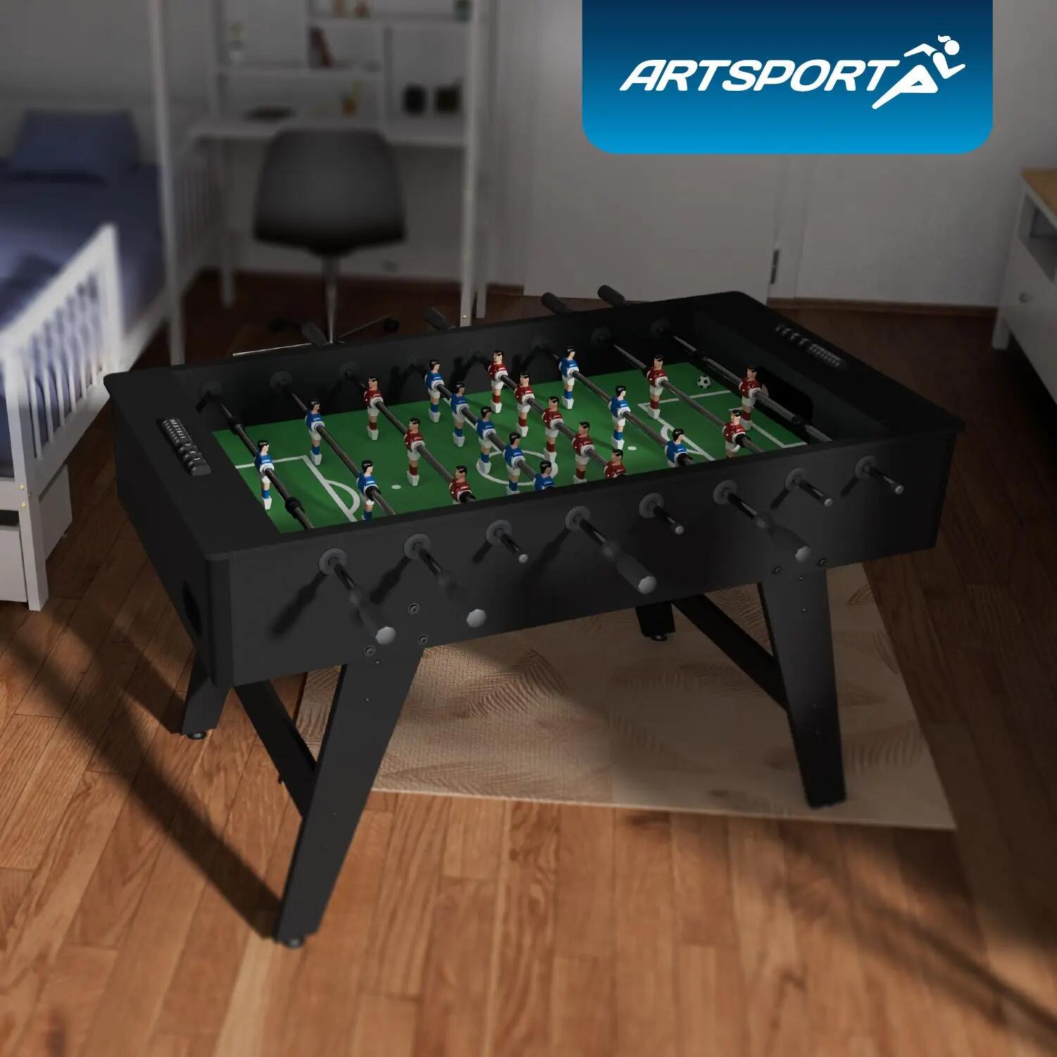 JUSKYS Tischkicker ProKick schwarz mit Torzähler & Anti-Rutsch-Griffen 7/7