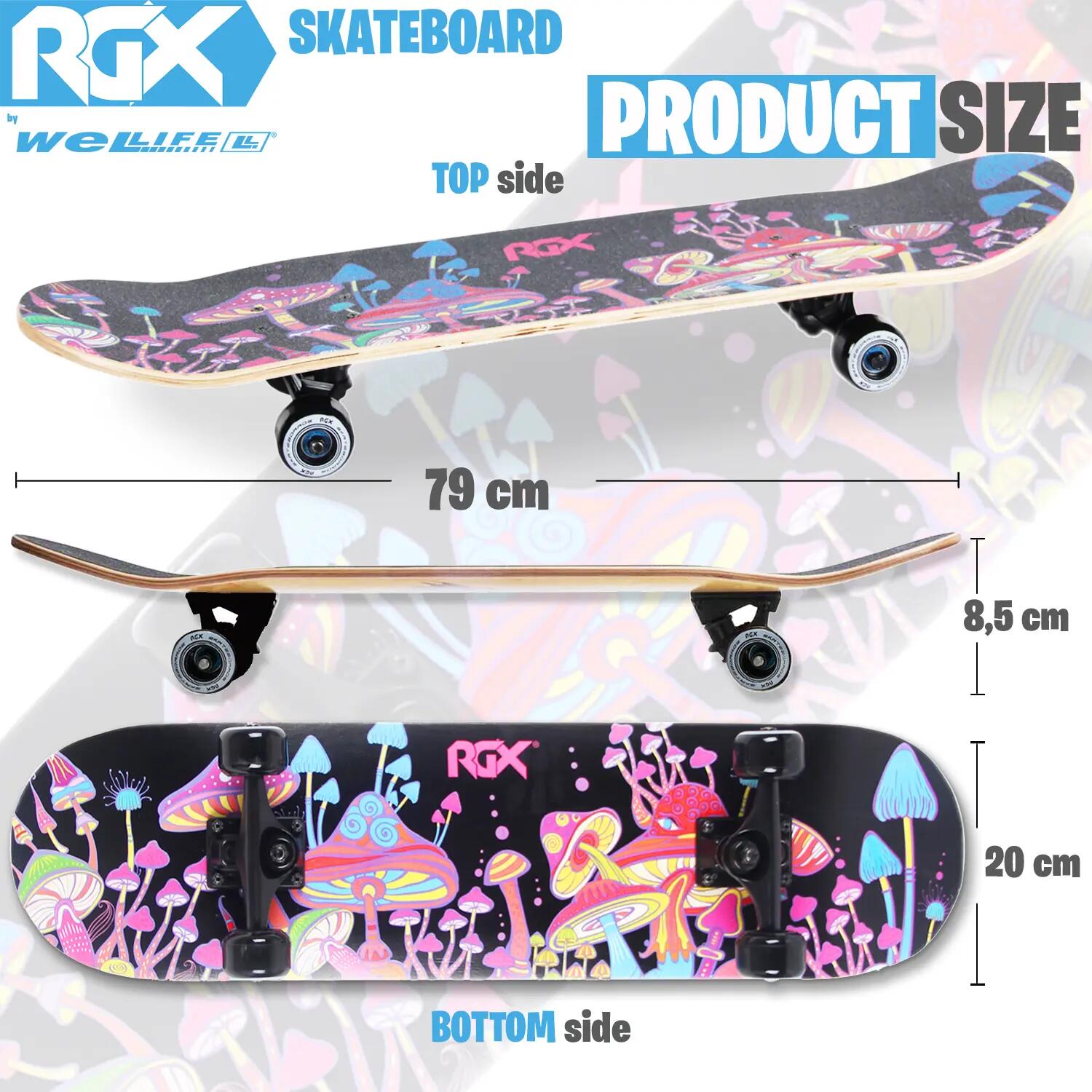 Skateboard in Acero per Bambini e Adulti Principianti 31” Double Kick 4/8