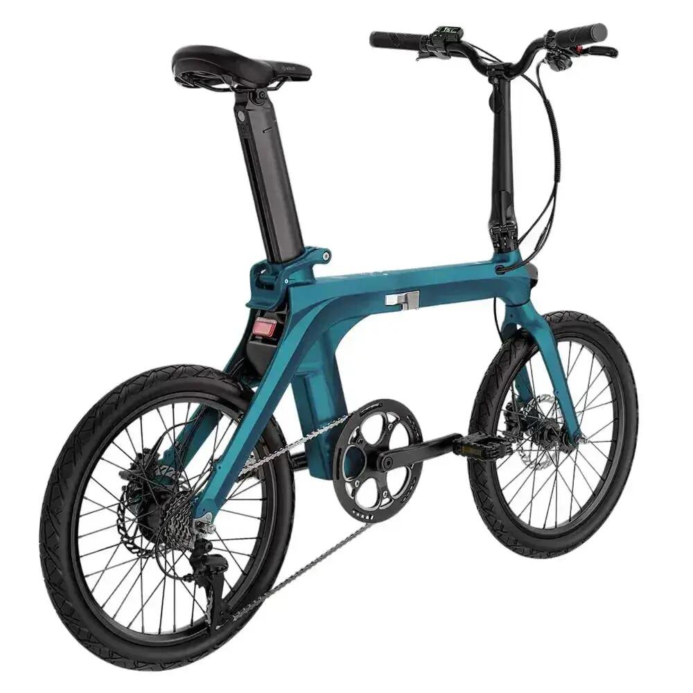 X - Vélo électrique pliant - 20 pouces - 250W - cadre en magnésium - Bleu 3/4