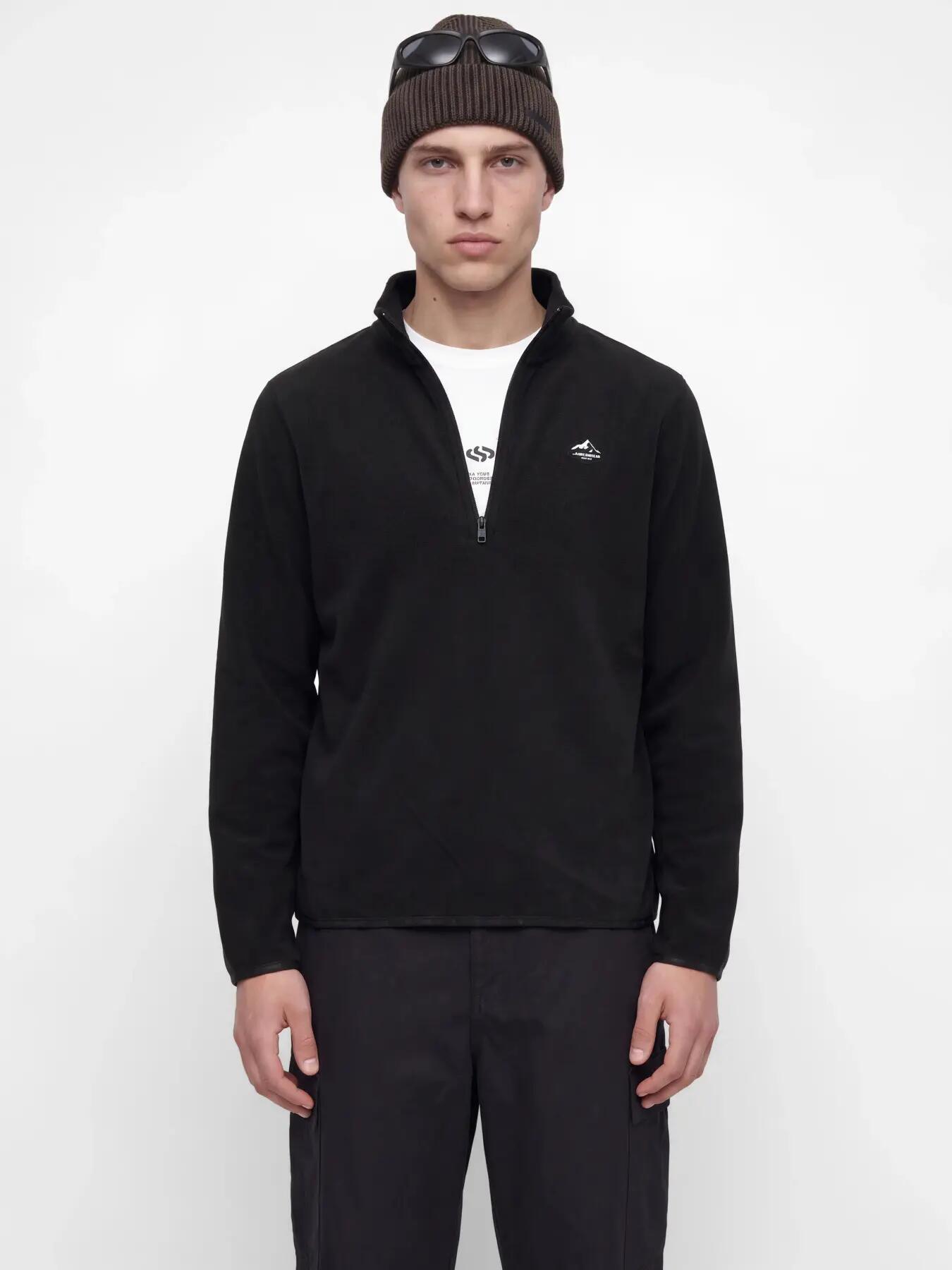 Hombre Esquí Sudadera Polar Cuello Alto y Media Cremallera Tignes Black 3/8